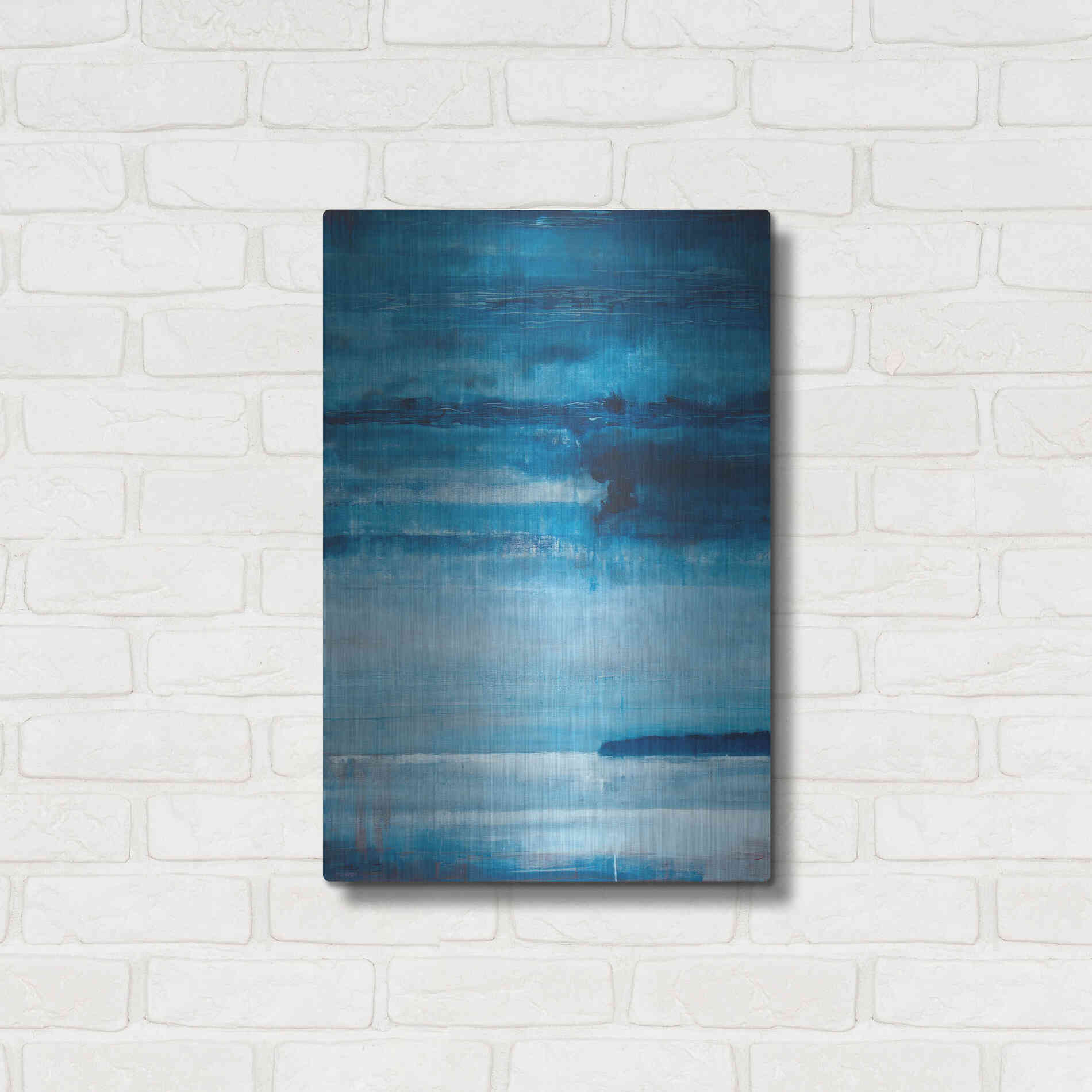 Luxe Metal Art 'Ocean Blue' by Michael A. Diliberto, Metal Wall Art,16x24