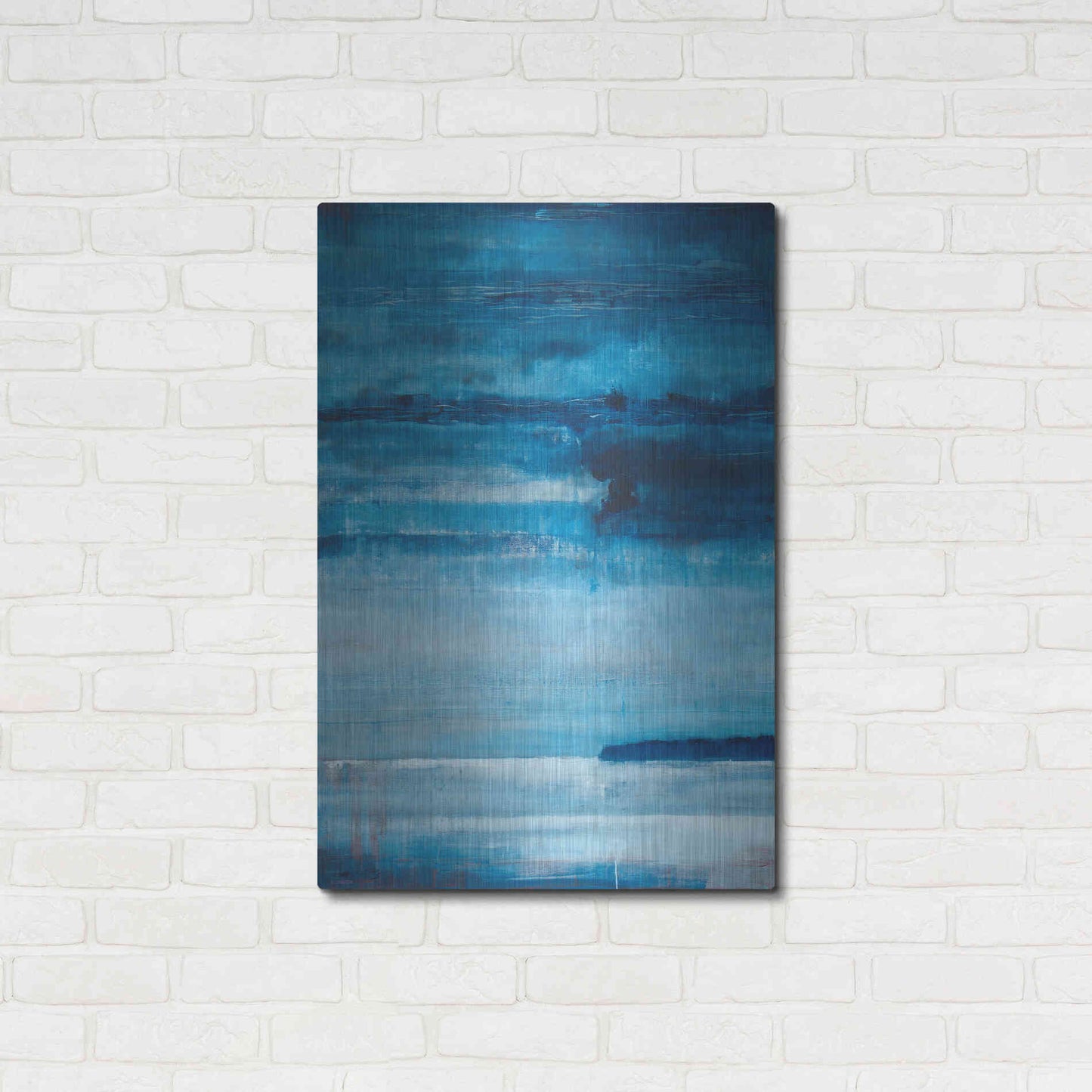 Luxe Metal Art 'Ocean Blue' by Michael A. Diliberto, Metal Wall Art,24x36