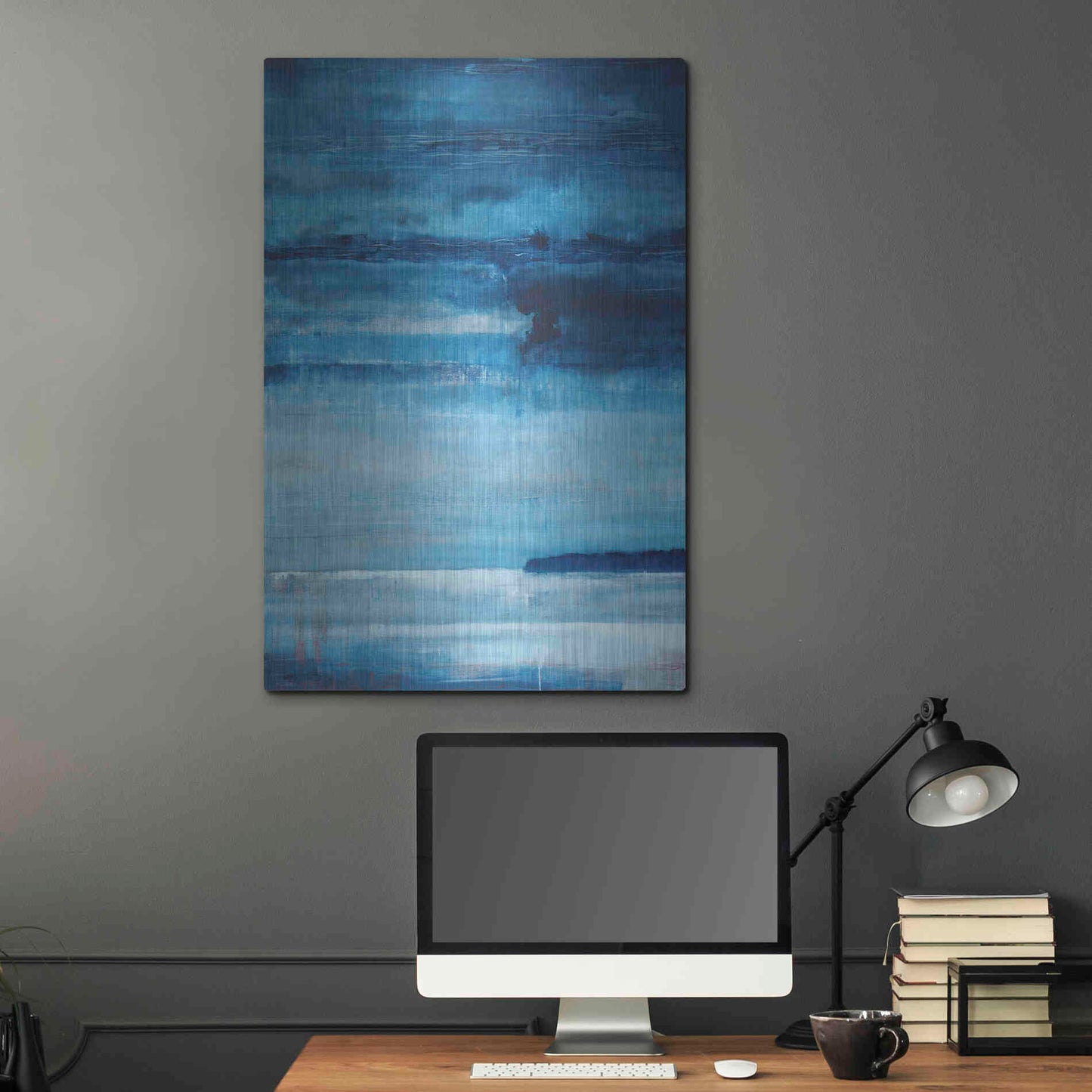 Luxe Metal Art 'Ocean Blue' by Michael A. Diliberto, Metal Wall Art,24x36