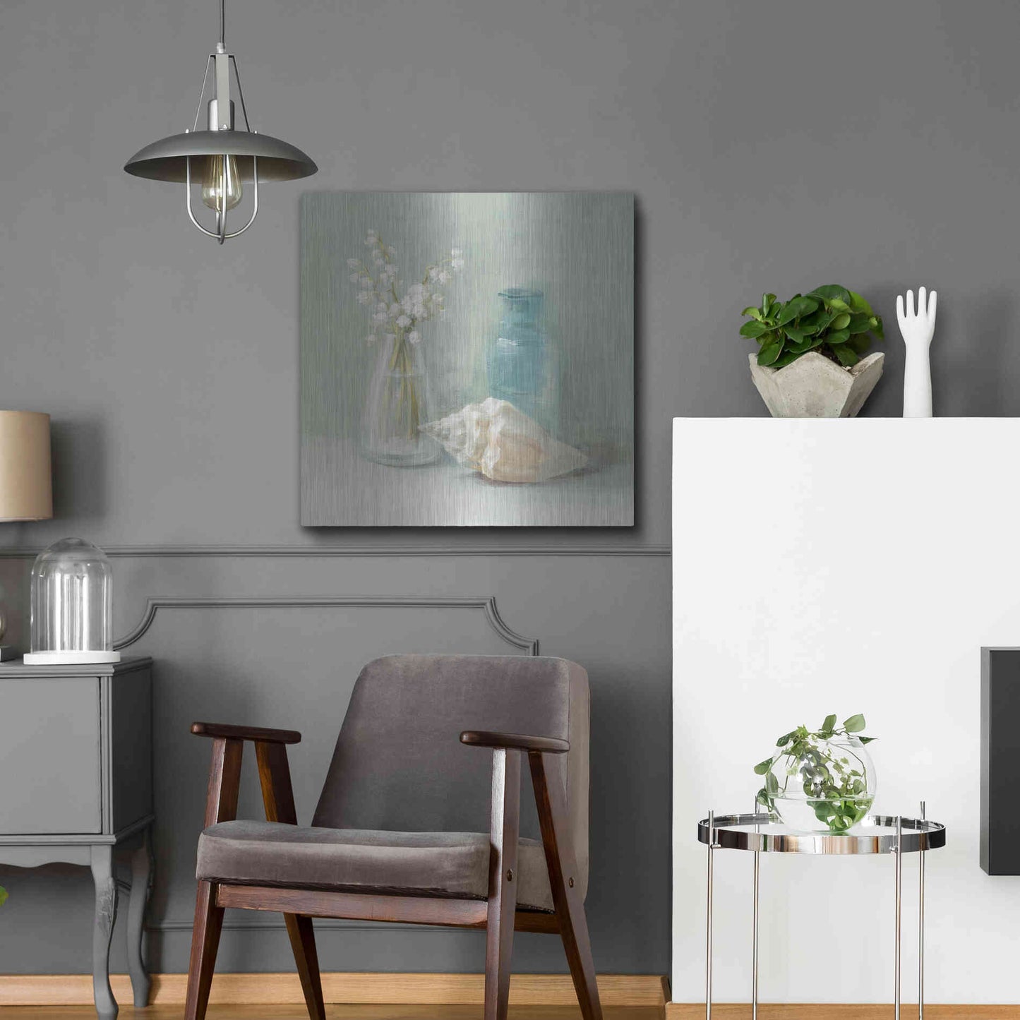 Luxe Metal Art 'Lily of the Valley Spa' by Danhui Nai, Metal Wall Art,24x24