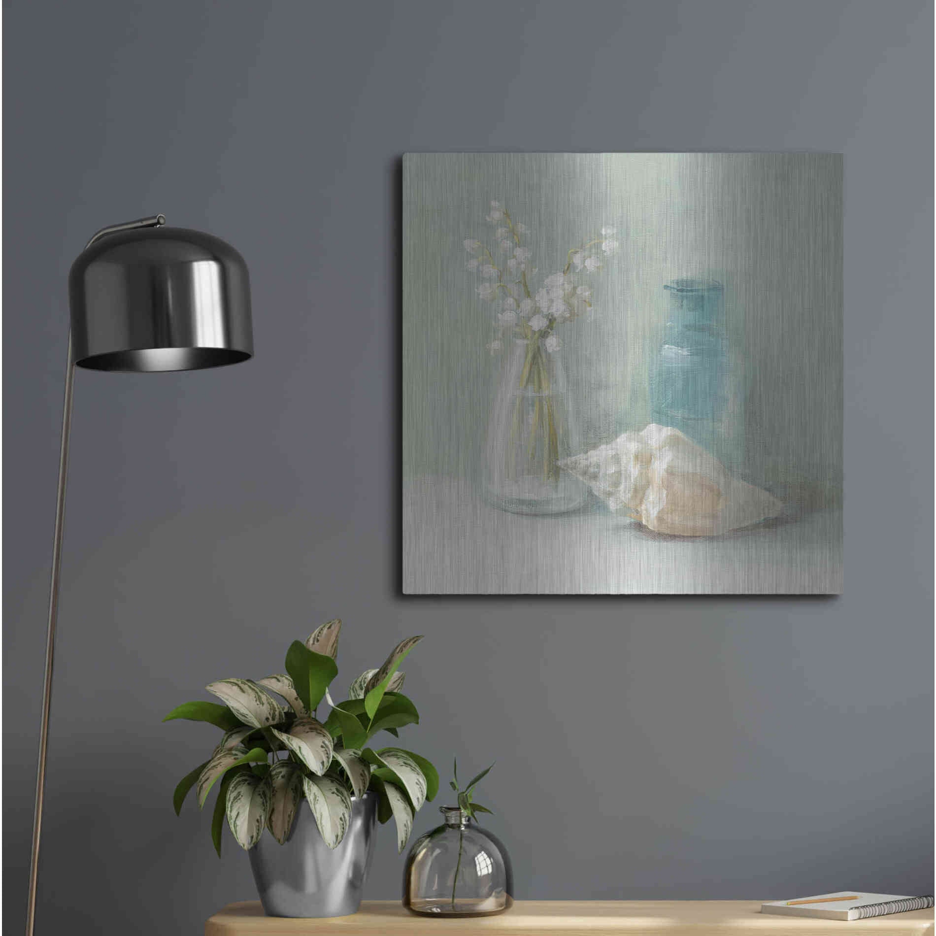 Luxe Metal Art 'Lily of the Valley Spa' by Danhui Nai, Metal Wall Art,24x24
