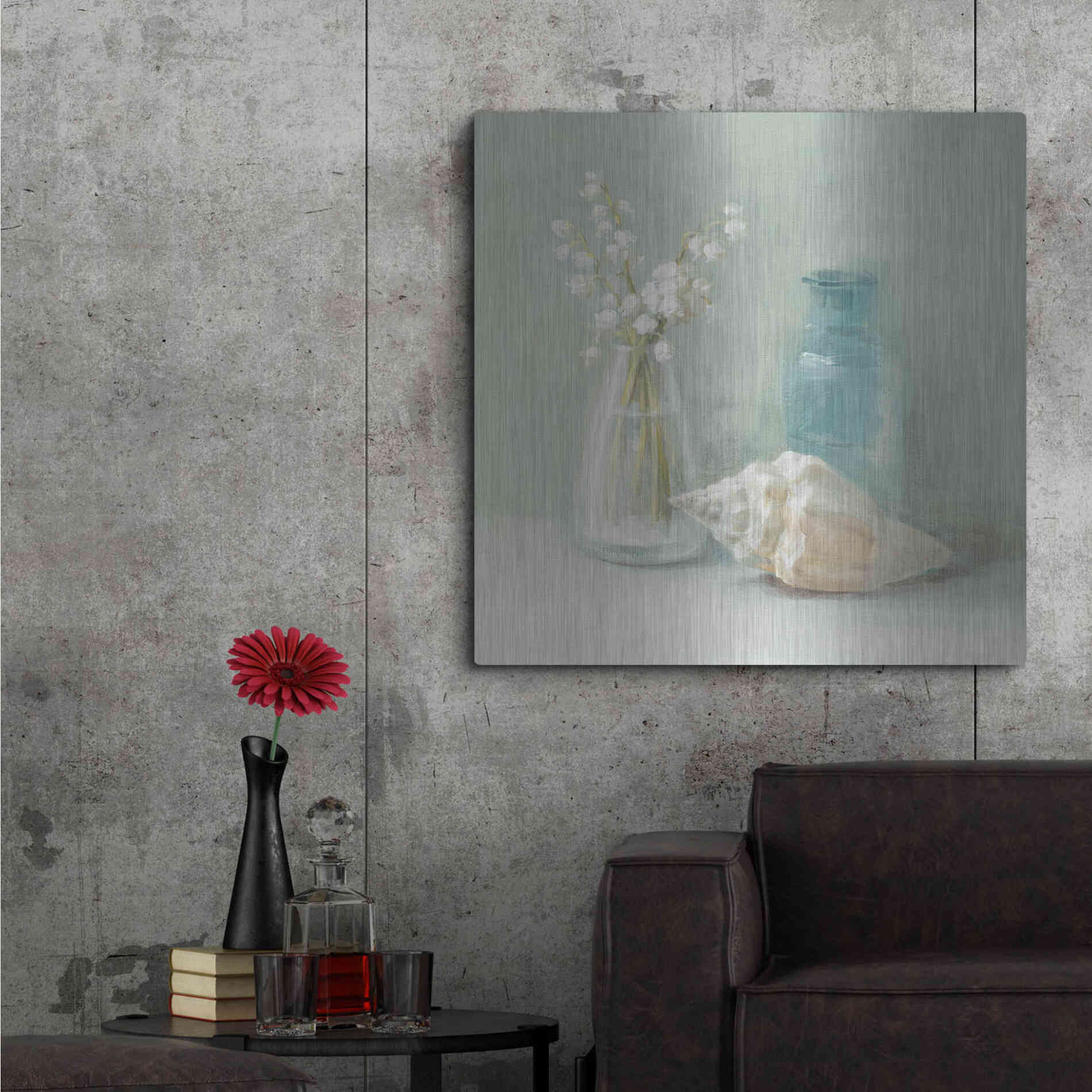 Luxe Metal Art 'Lily of the Valley Spa' by Danhui Nai, Metal Wall Art,36x36