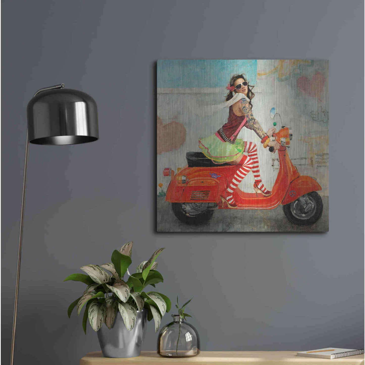 Luxe Metal Art 'This Is How I Roll' by Michael Fitzpatrick, Metal Wall Art,24x24