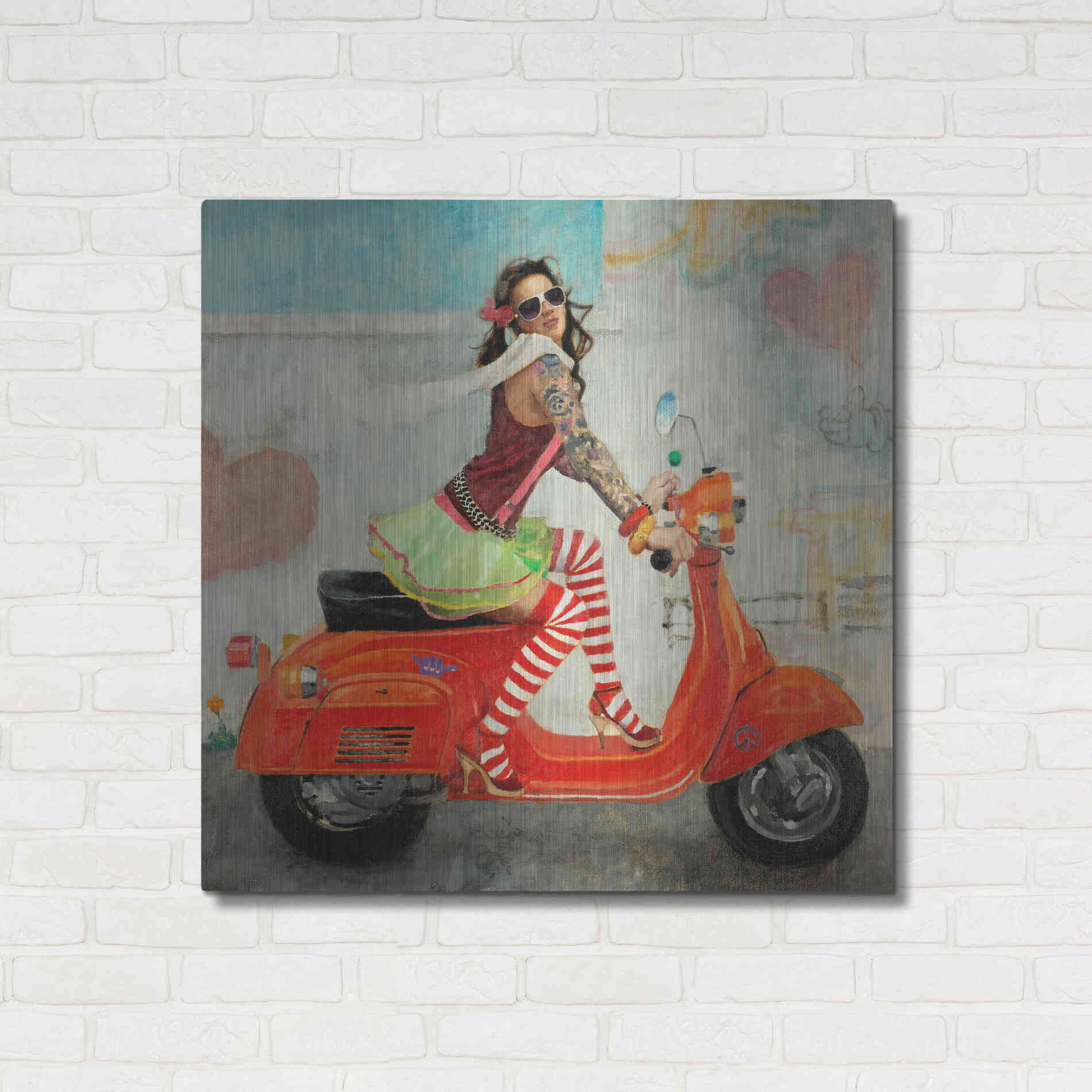 Luxe Metal Art 'This Is How I Roll' by Michael Fitzpatrick, Metal Wall Art,36x36