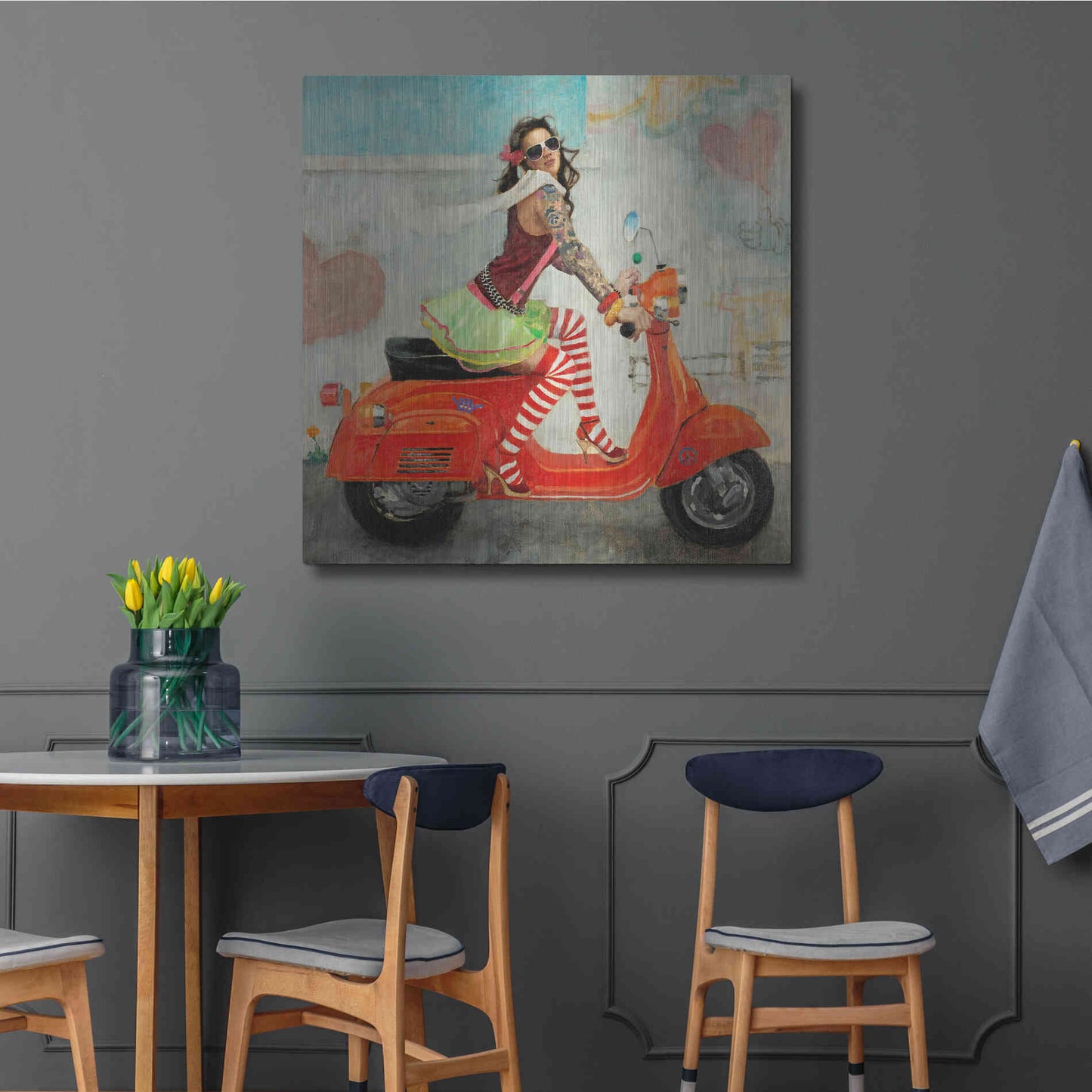 Luxe Metal Art 'This Is How I Roll' by Michael Fitzpatrick, Metal Wall Art,36x36