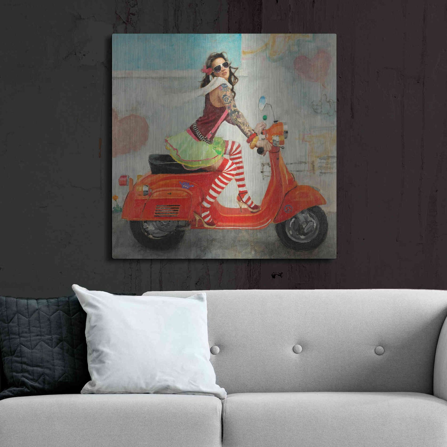 Luxe Metal Art 'This Is How I Roll' by Michael Fitzpatrick, Metal Wall Art,36x36