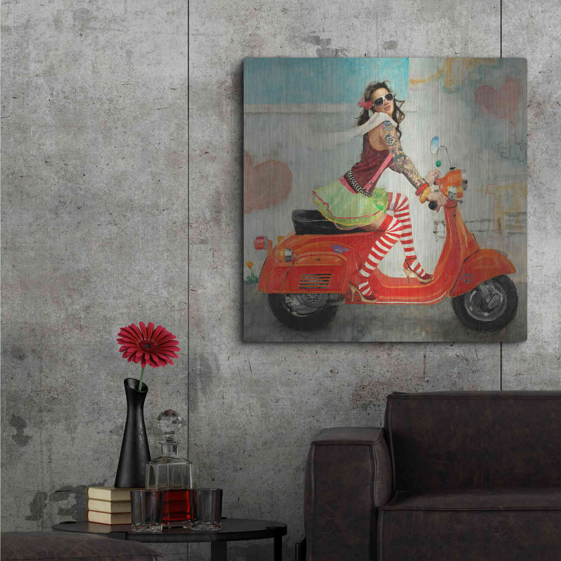 Luxe Metal Art 'This Is How I Roll' by Michael Fitzpatrick, Metal Wall Art,36x36