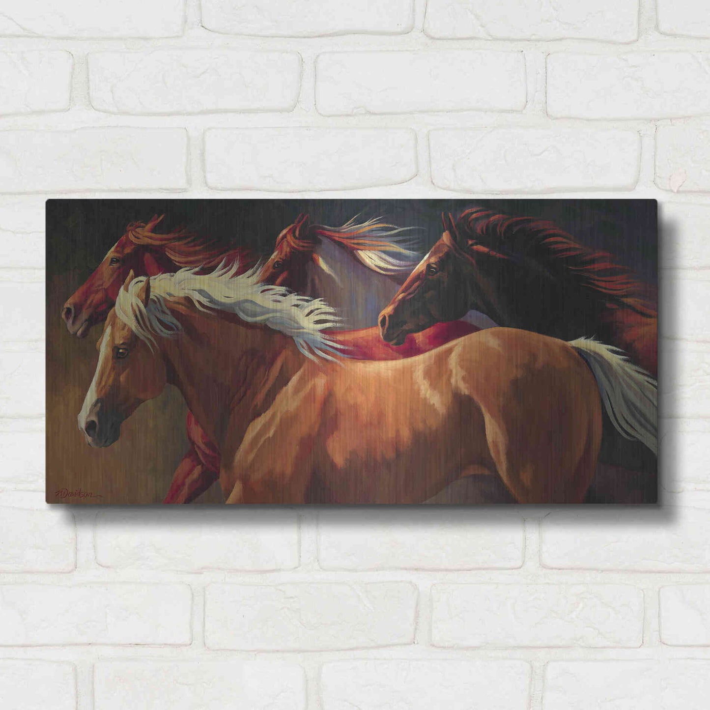 Luxe Metal Art 'Flying' by Nancy Davidson, Metal Wall Art,24x12