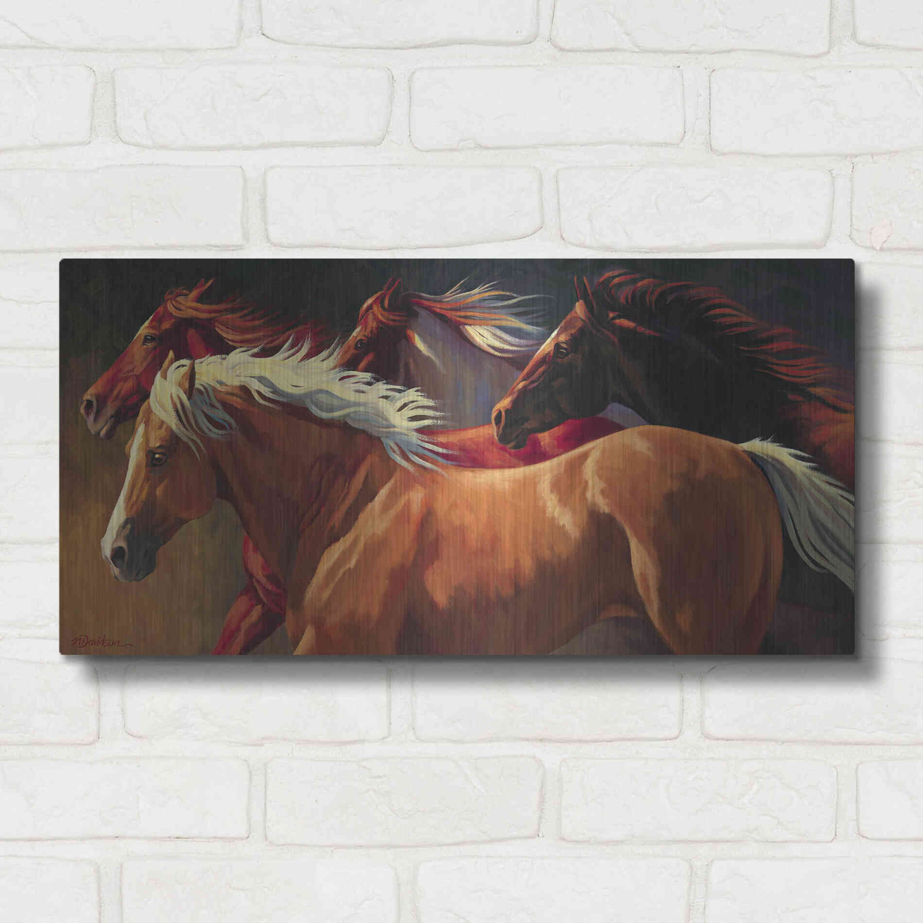 Luxe Metal Art 'Flying' by Nancy Davidson, Metal Wall Art,24x12