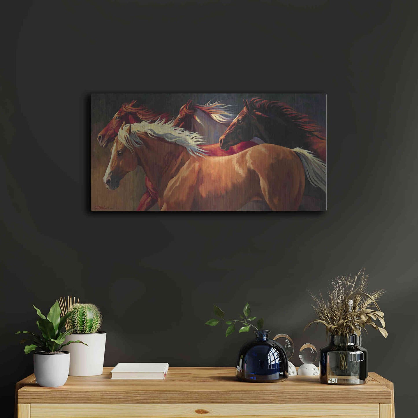 Luxe Metal Art 'Flying' by Nancy Davidson, Metal Wall Art,24x12