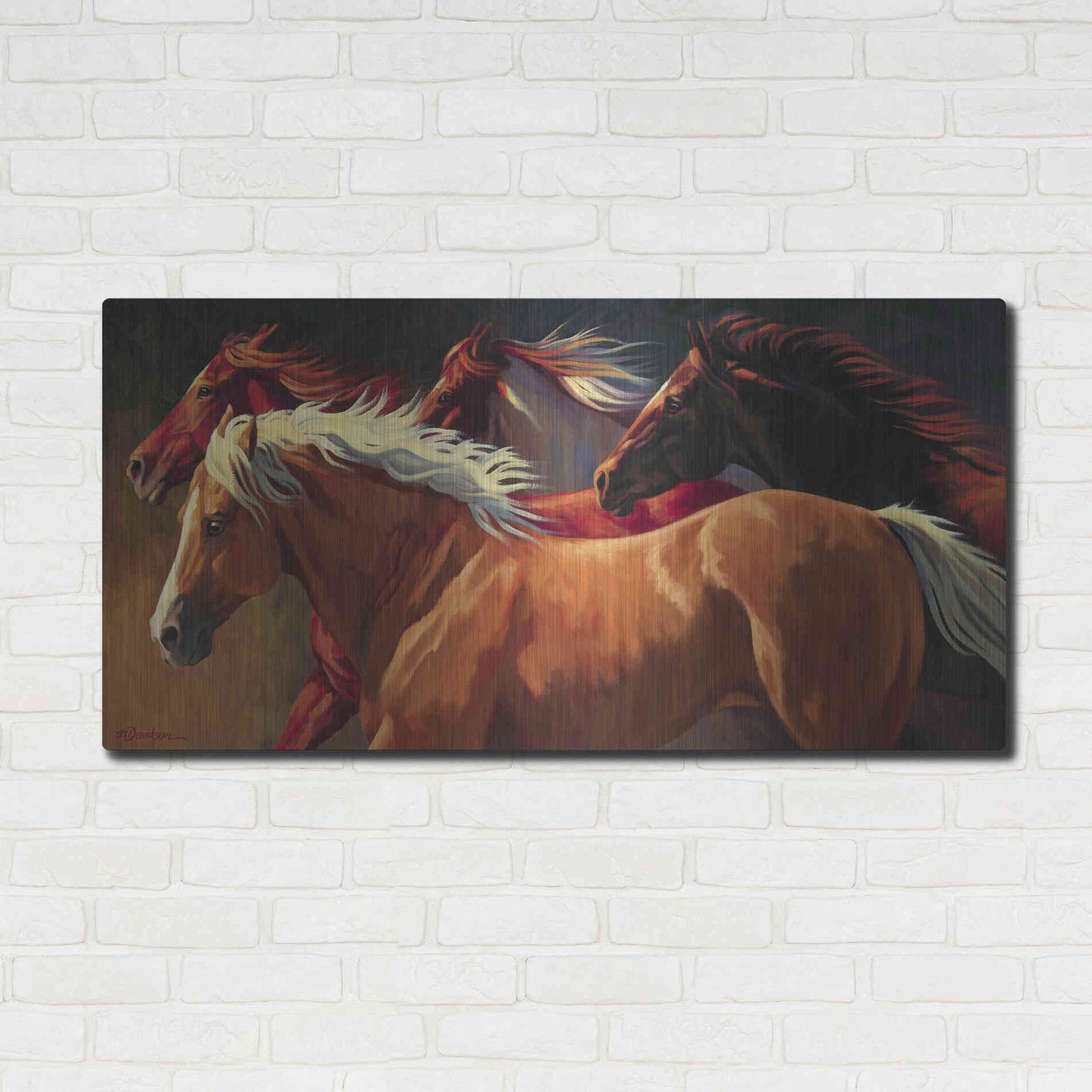 Luxe Metal Art 'Flying' by Nancy Davidson, Metal Wall Art,48x24