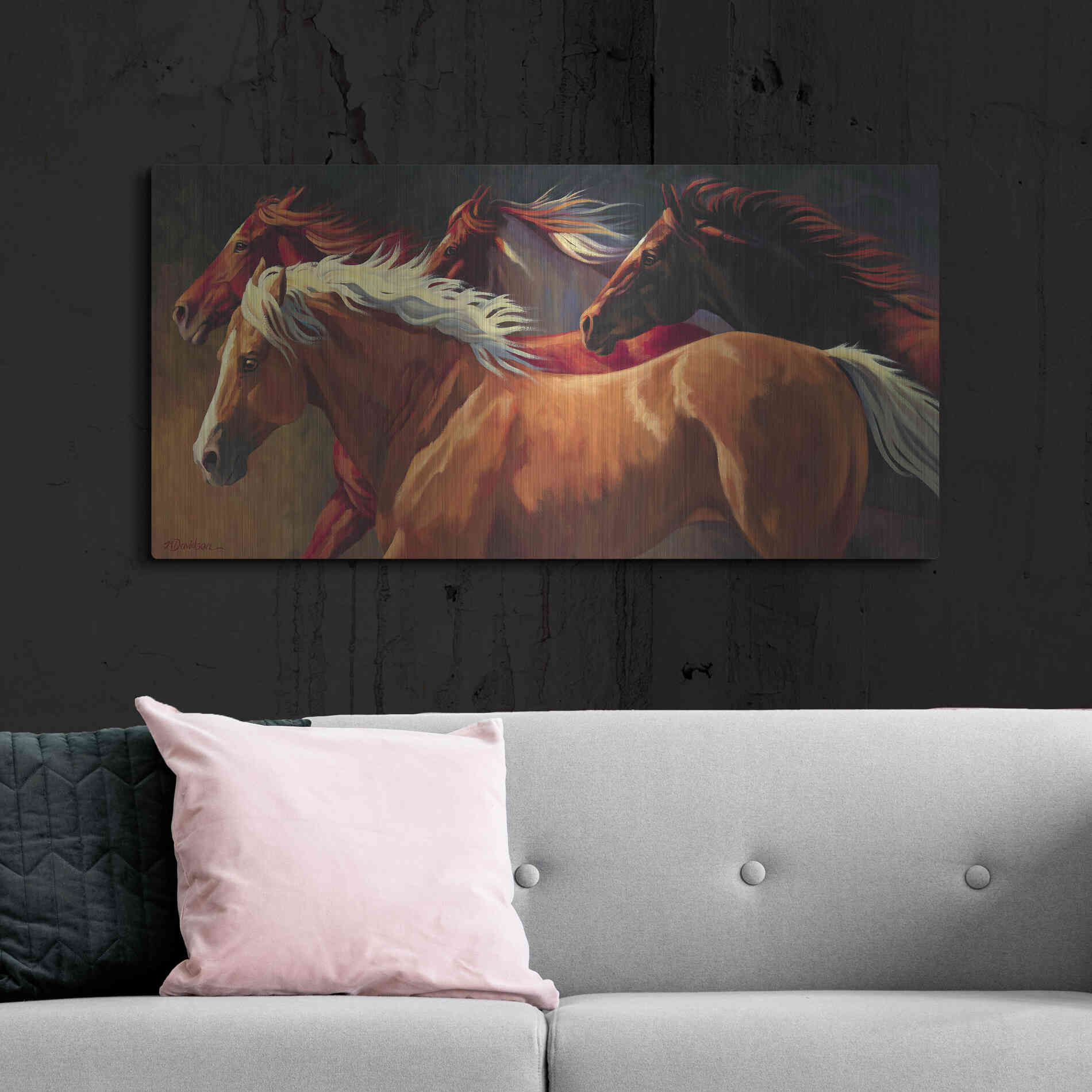 Luxe Metal Art 'Flying' by Nancy Davidson, Metal Wall Art,48x24