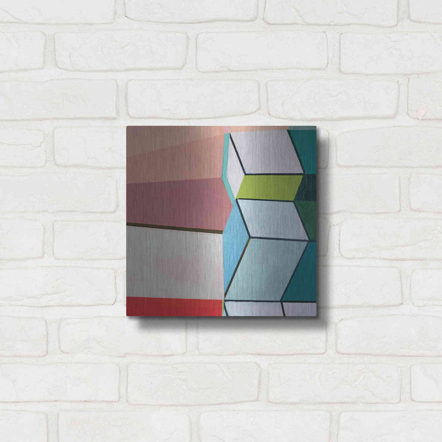 Luxe Metal Art 'Angles No. 2' by Naomi Taitz Duffy, Metal Wall Art,12x12