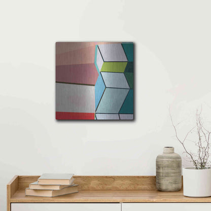 Luxe Metal Art 'Angles No. 2' by Naomi Taitz Duffy, Metal Wall Art,12x12