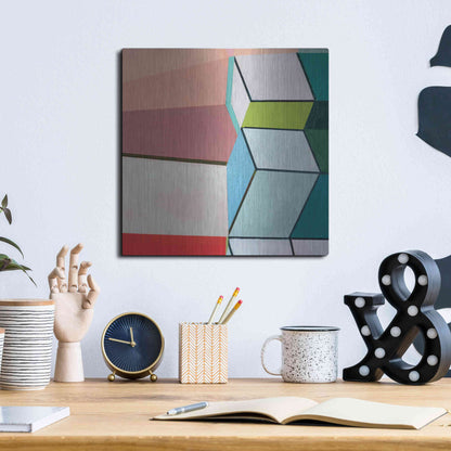 Luxe Metal Art 'Angles No. 2' by Naomi Taitz Duffy, Metal Wall Art,12x12