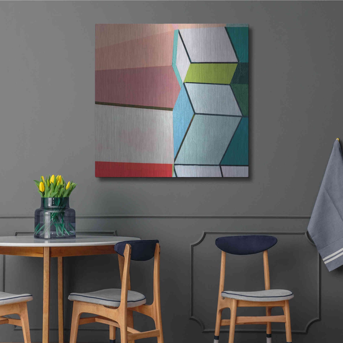 Luxe Metal Art 'Angles No. 2' by Naomi Taitz Duffy, Metal Wall Art,36x36