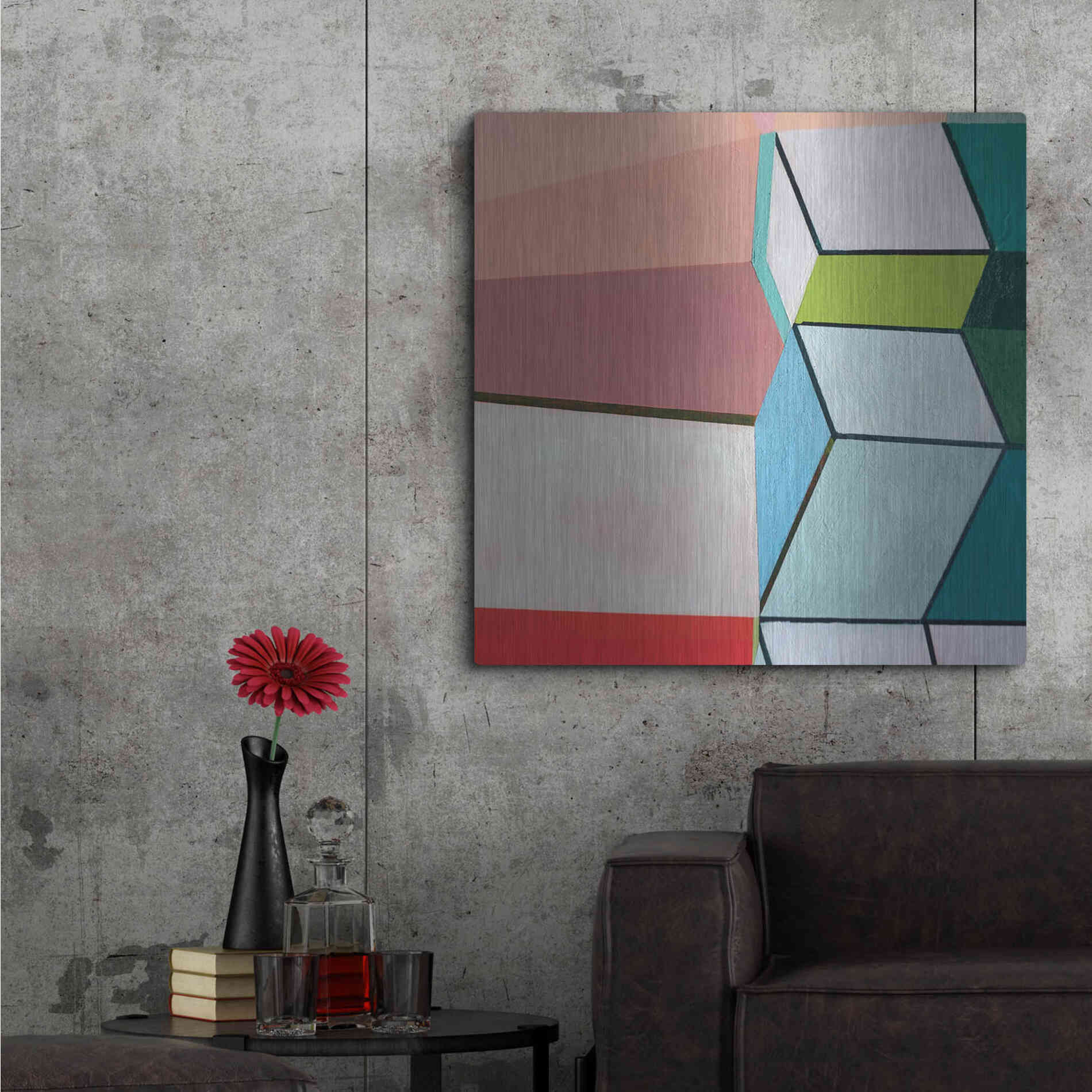 Luxe Metal Art 'Angles No. 2' by Naomi Taitz Duffy, Metal Wall Art,36x36