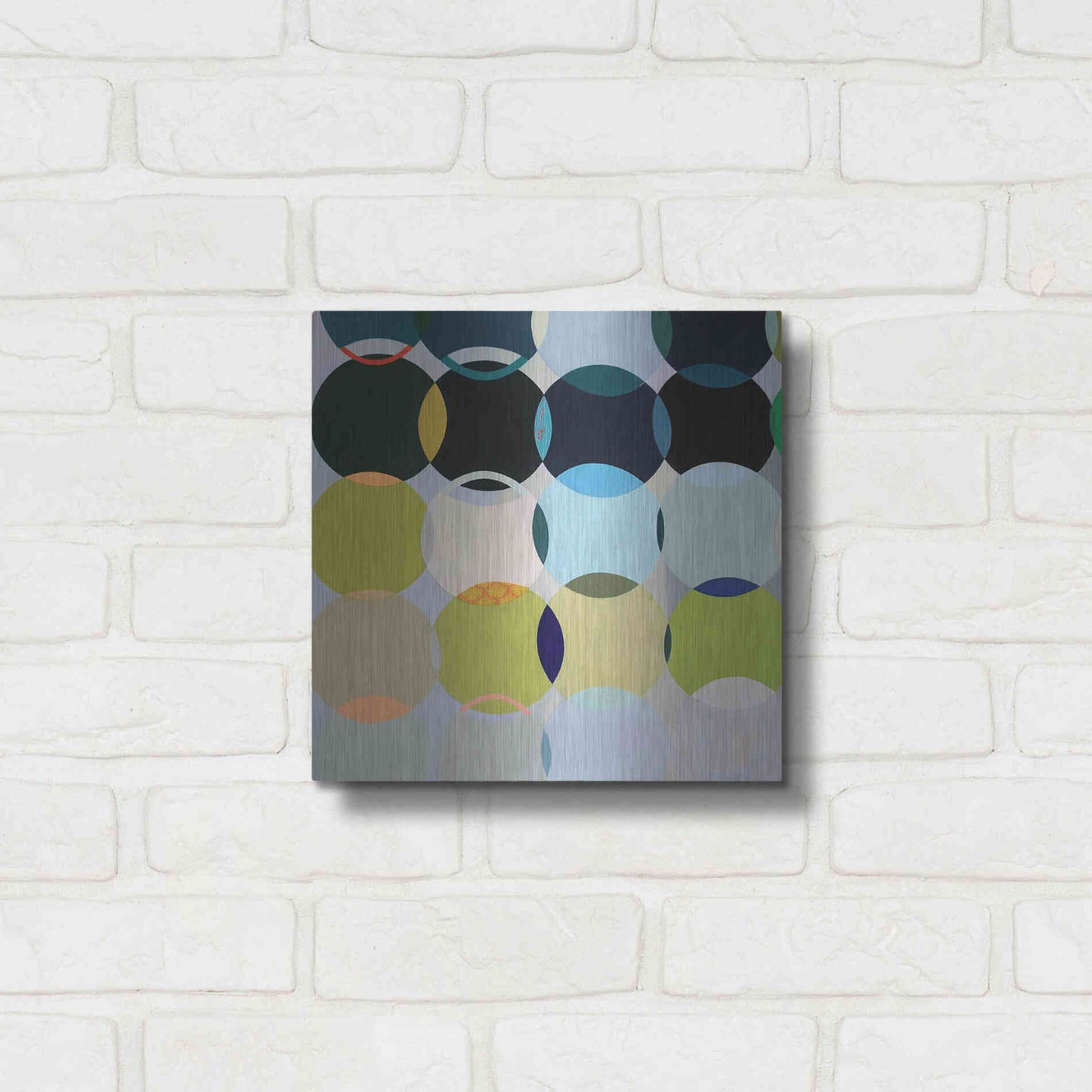 Luxe Metal Art 'Circles No. 1' by Naomi Taitz Duffy, Metal Wall Art,12x12