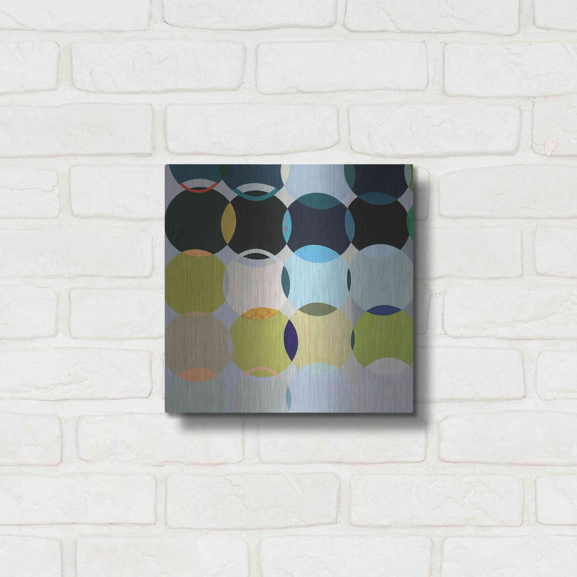 Luxe Metal Art 'Circles No. 1' by Naomi Taitz Duffy, Metal Wall Art,12x12