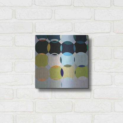 Luxe Metal Art 'Circles No. 1' by Naomi Taitz Duffy, Metal Wall Art,12x12