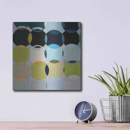 Luxe Metal Art 'Circles No. 1' by Naomi Taitz Duffy, Metal Wall Art,12x12