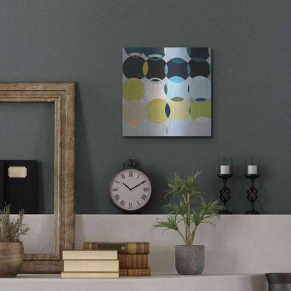 Luxe Metal Art 'Circles No. 1' by Naomi Taitz Duffy, Metal Wall Art,12x12