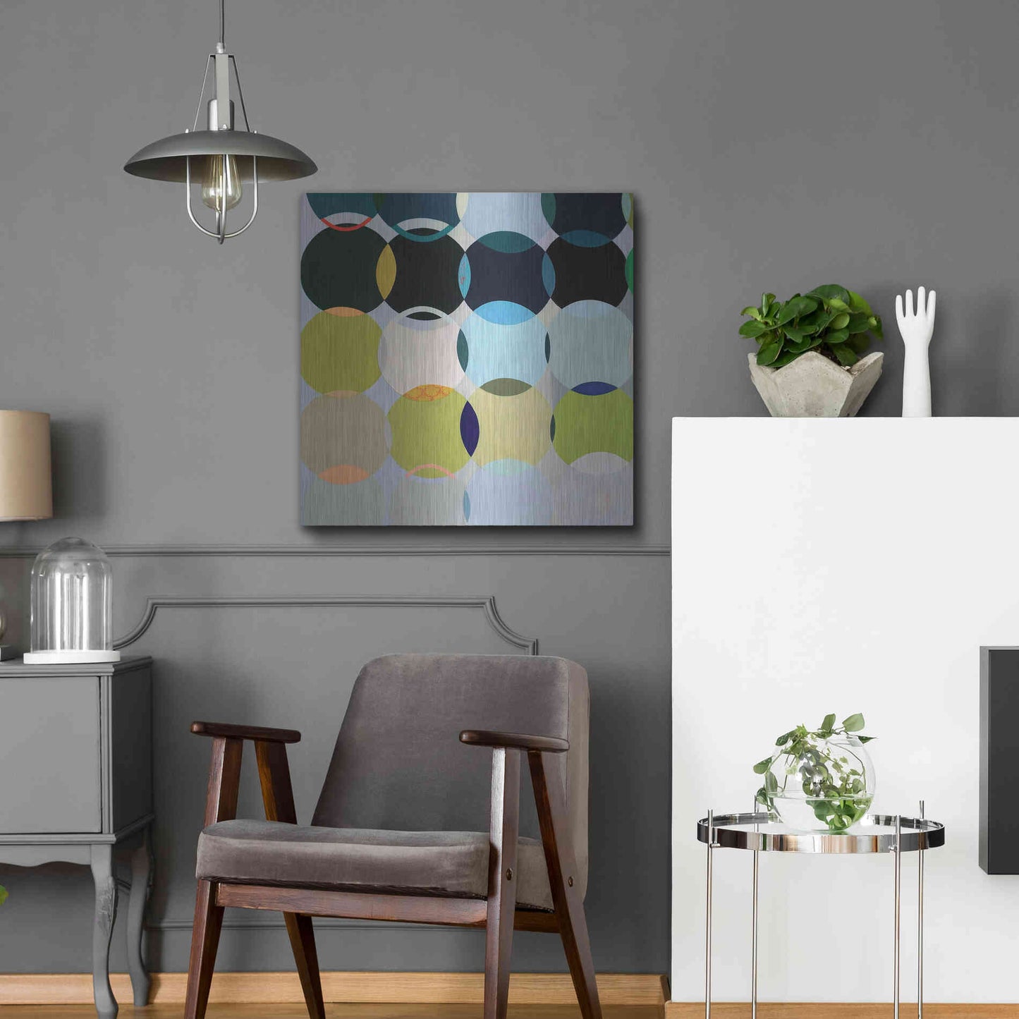 Luxe Metal Art 'Circles No. 1' by Naomi Taitz Duffy, Metal Wall Art,24x24