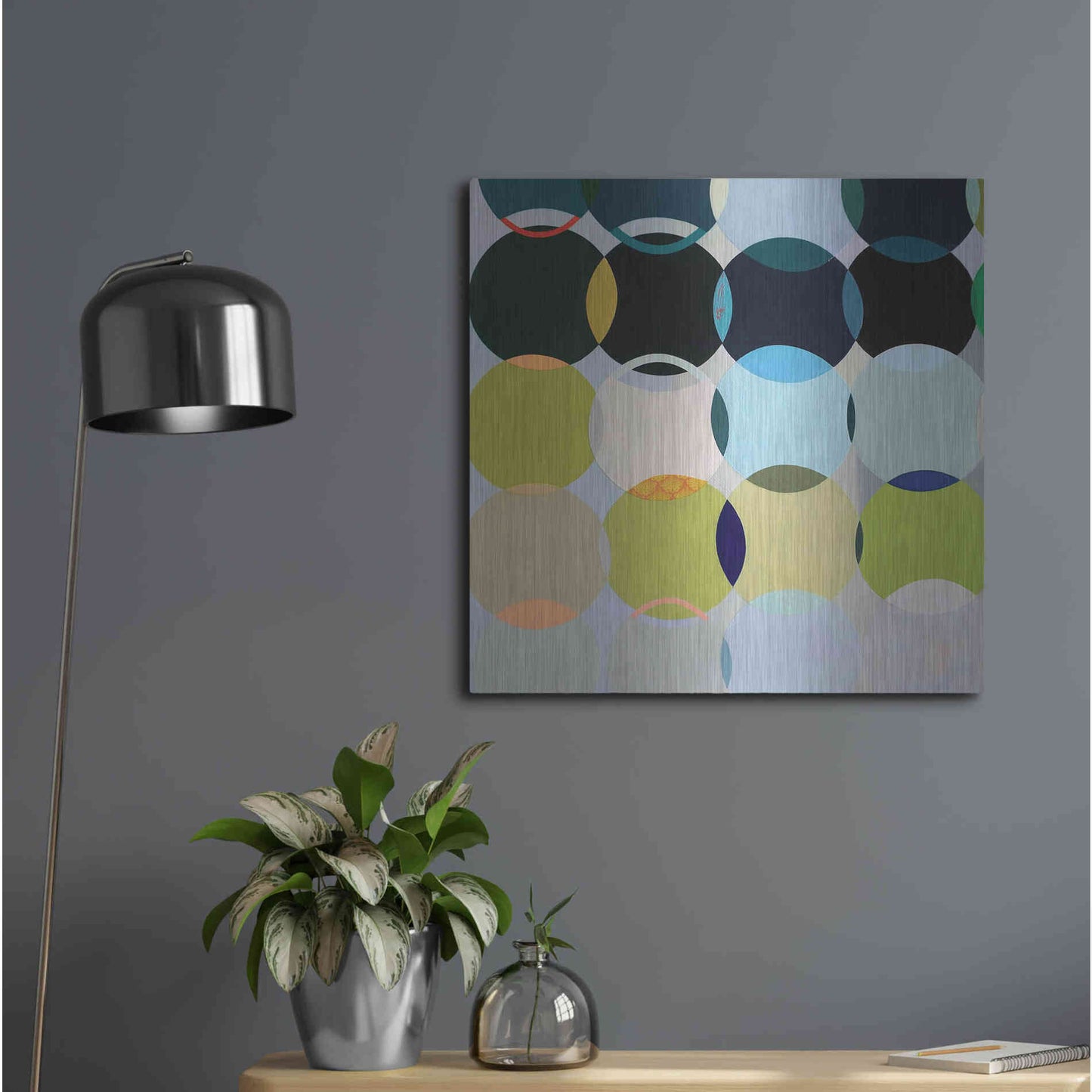 Luxe Metal Art 'Circles No. 1' by Naomi Taitz Duffy, Metal Wall Art,24x24