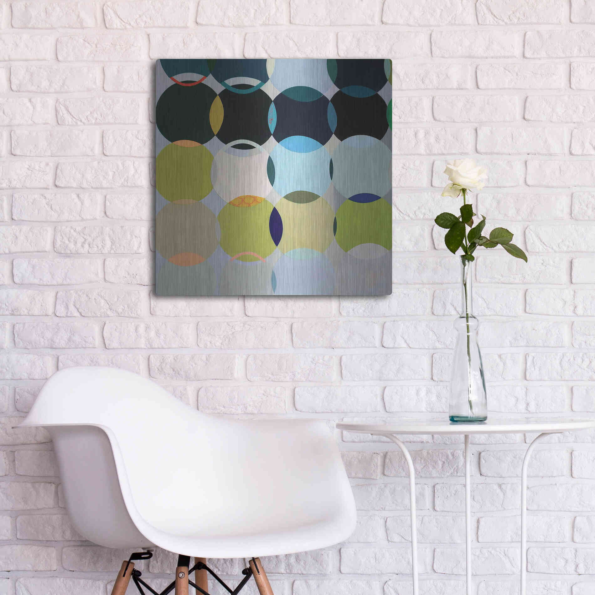 Luxe Metal Art 'Circles No. 1' by Naomi Taitz Duffy, Metal Wall Art,24x24
