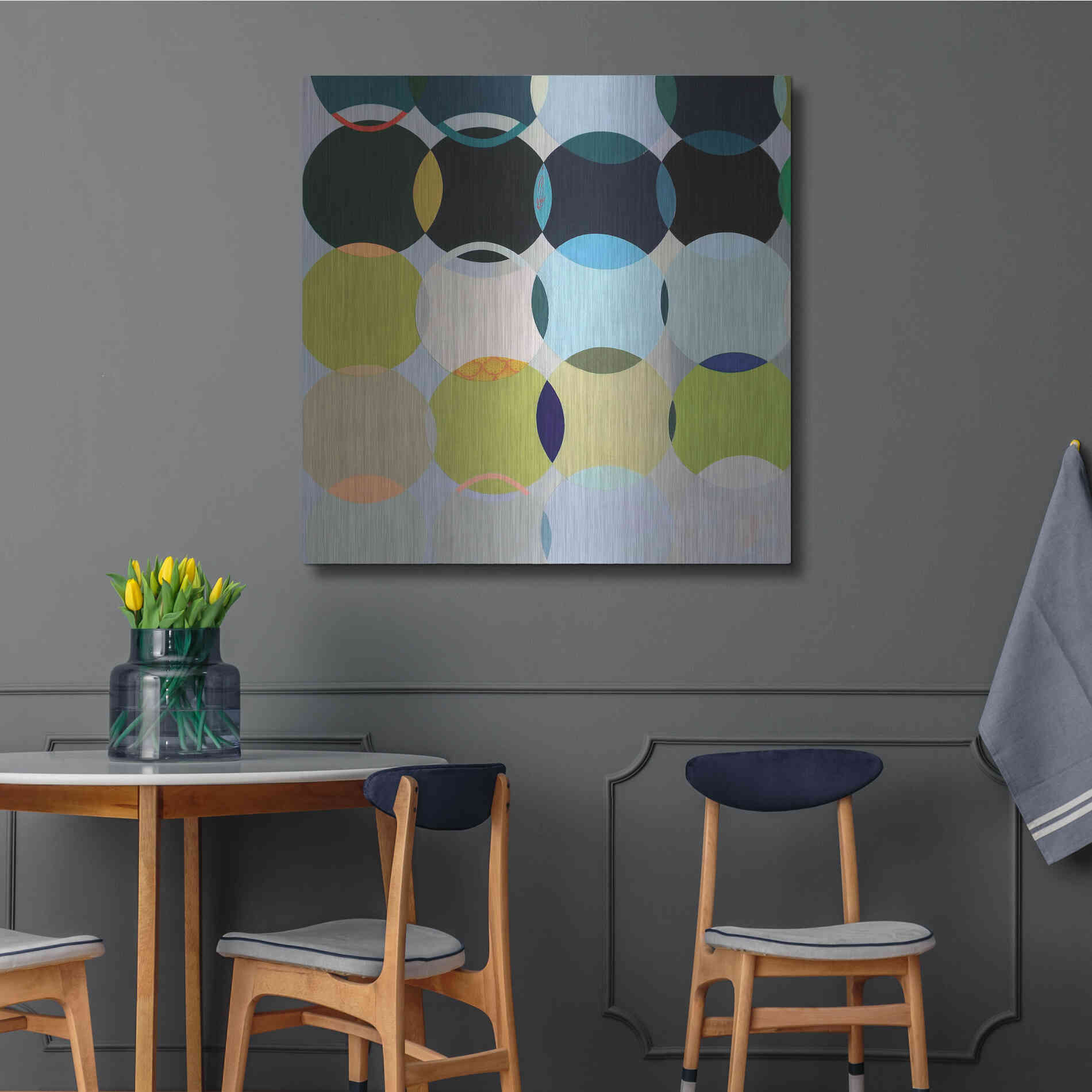 Luxe Metal Art 'Circles No. 1' by Naomi Taitz Duffy, Metal Wall Art,36x36