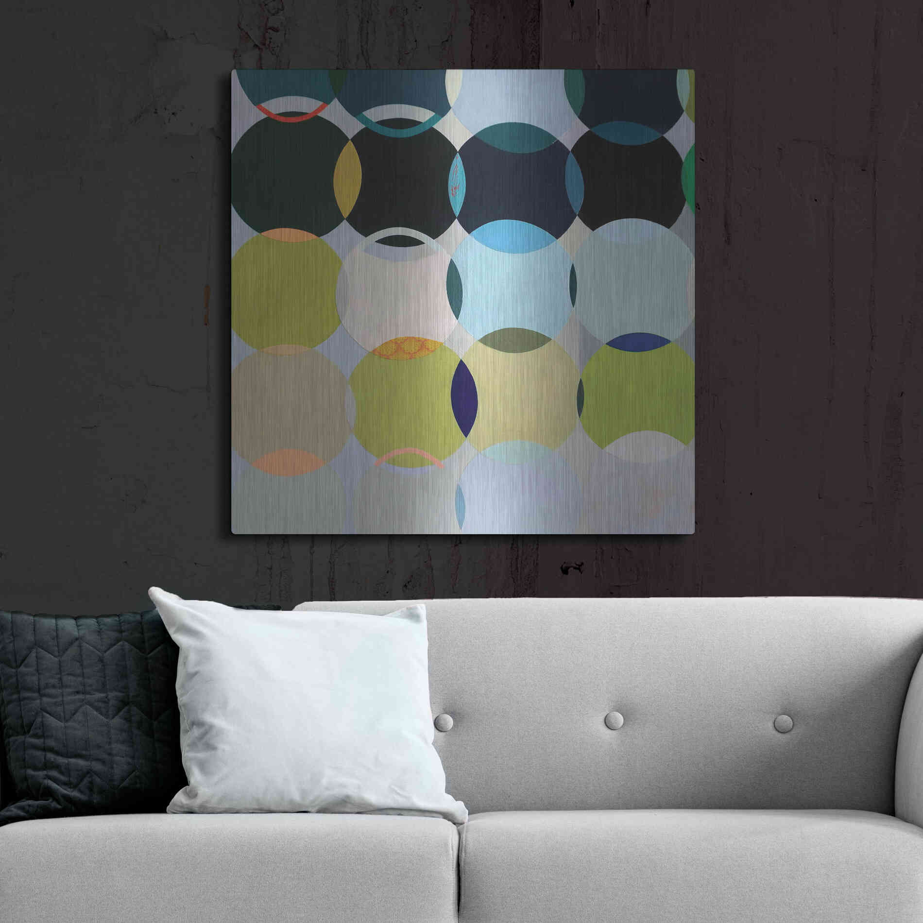 Luxe Metal Art 'Circles No. 1' by Naomi Taitz Duffy, Metal Wall Art,36x36