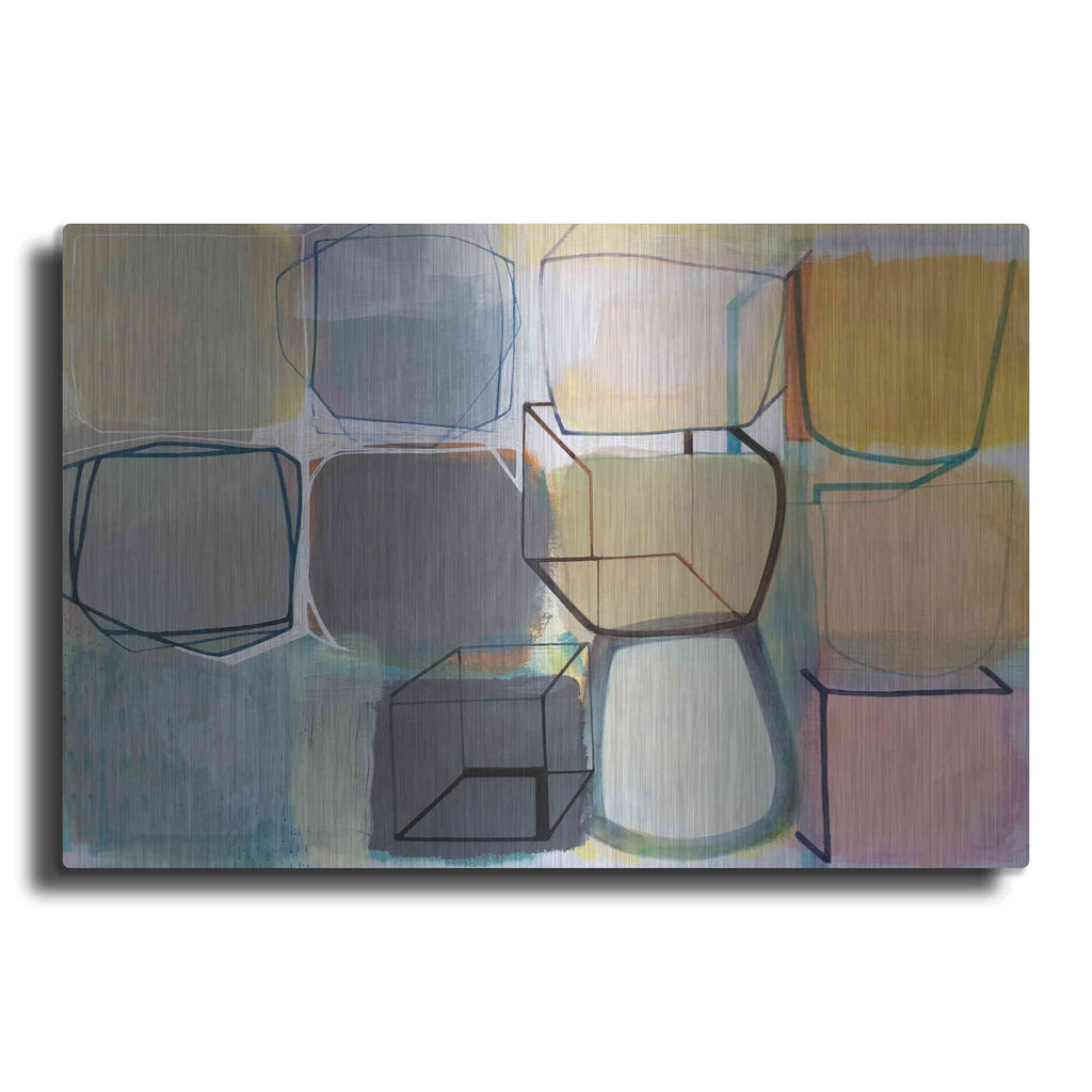 Luxe Metal Art 'Paper Abstract 2' by Naomi Taitz Duffy, Metal Wall Art