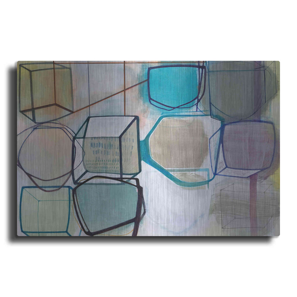 Luxe Metal Art 'Paper Abstract 3' by Naomi Taitz Duffy, Metal Wall Art
