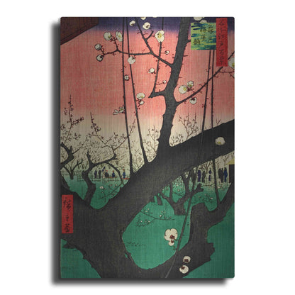 Luxe Metal Art 'Plum Park Kameido' by Ando Hiroshige, Metal Wall Art