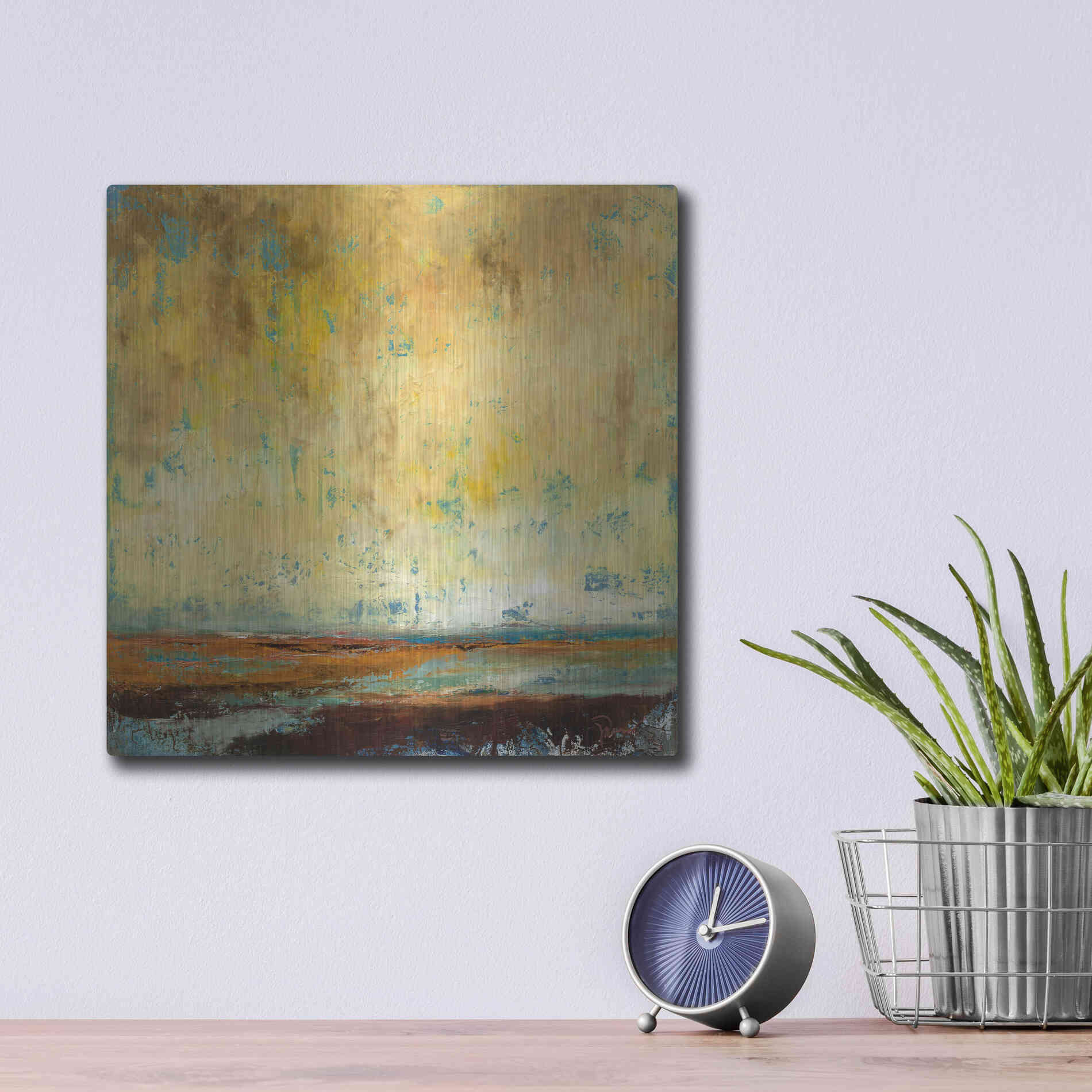 Luxe Metal Art 'Air Quality' by Patrick Dennis, Metal Wall Art,12x12