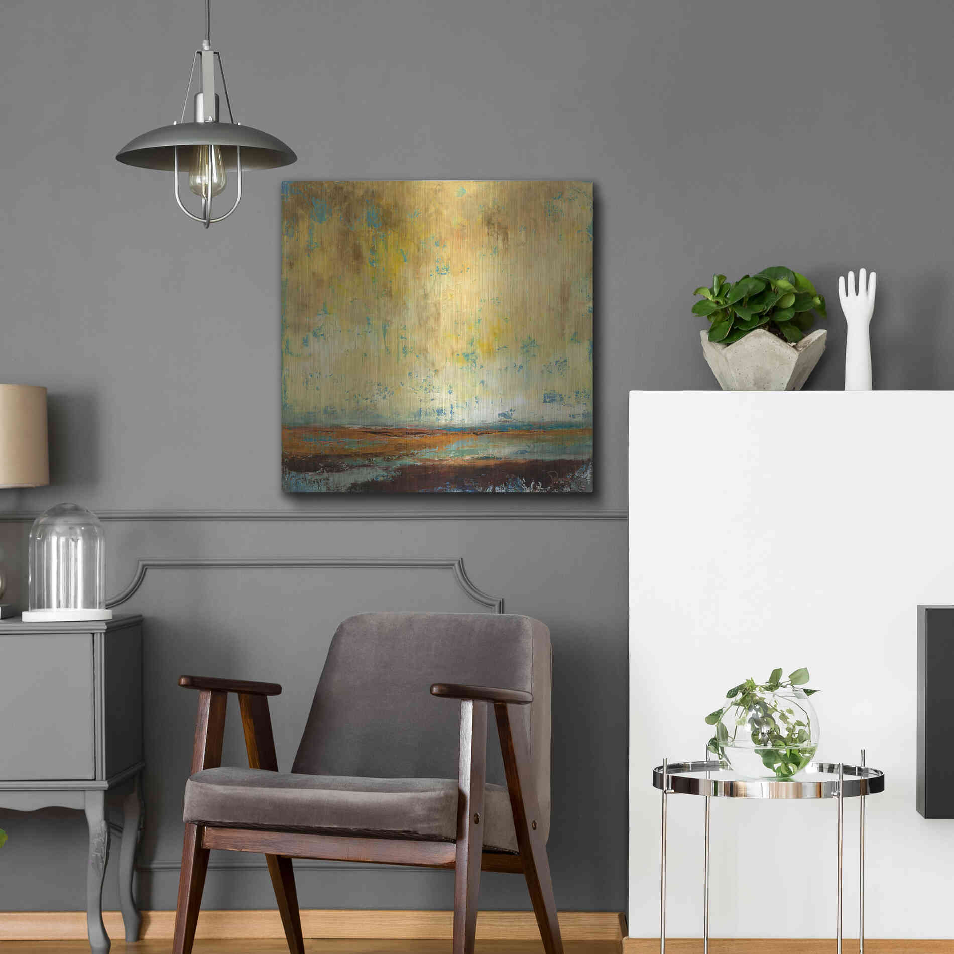 Luxe Metal Art 'Air Quality' by Patrick Dennis, Metal Wall Art,24x24