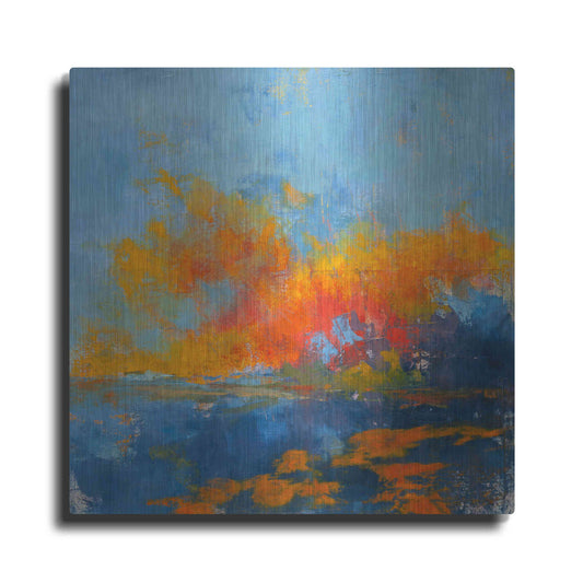 Luxe Metal Art 'Blue on Blue' by Patrick Dennis, Metal Wall Art