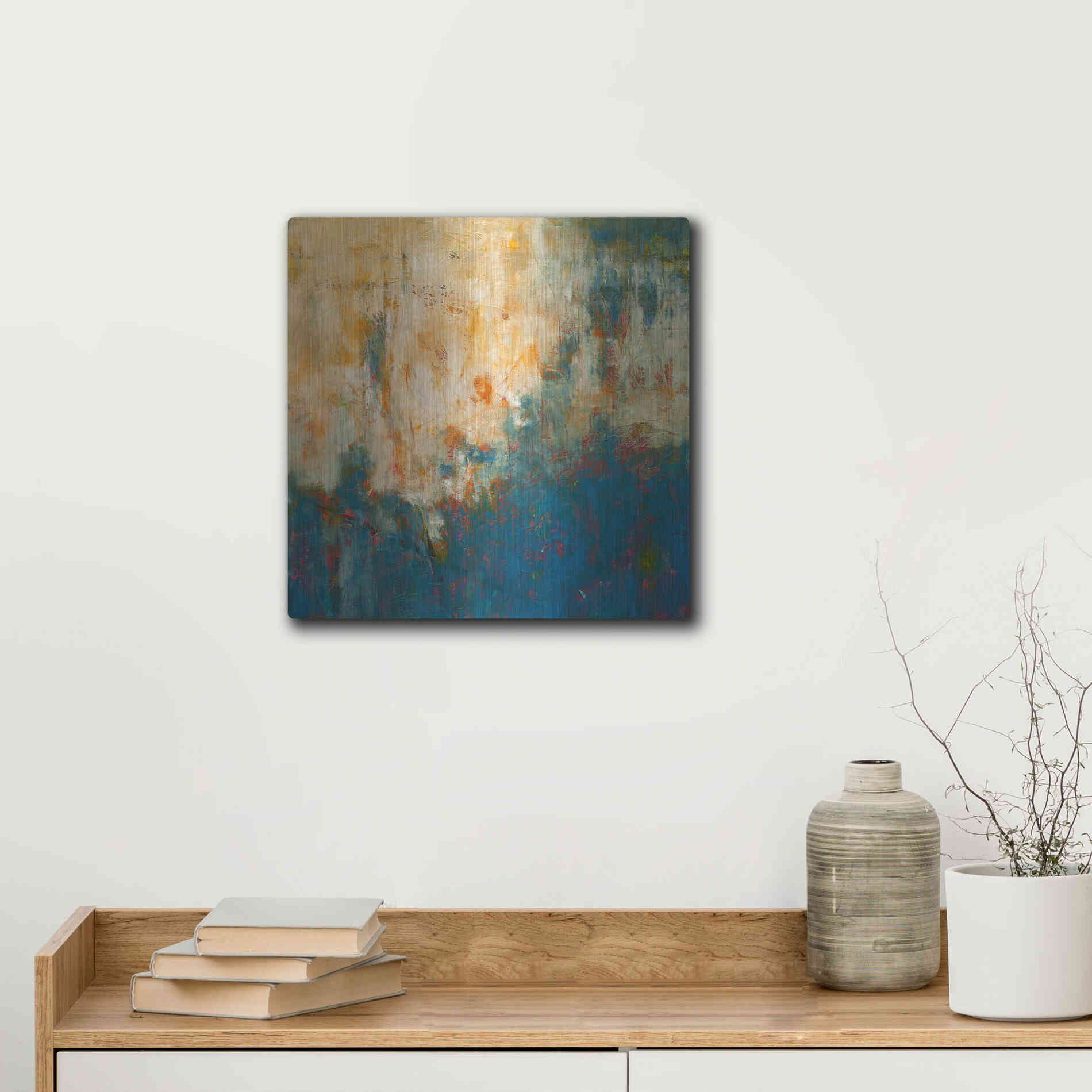 Luxe Metal Art 'Breathing Room' by Patrick Dennis, Metal Wall Art,12x12