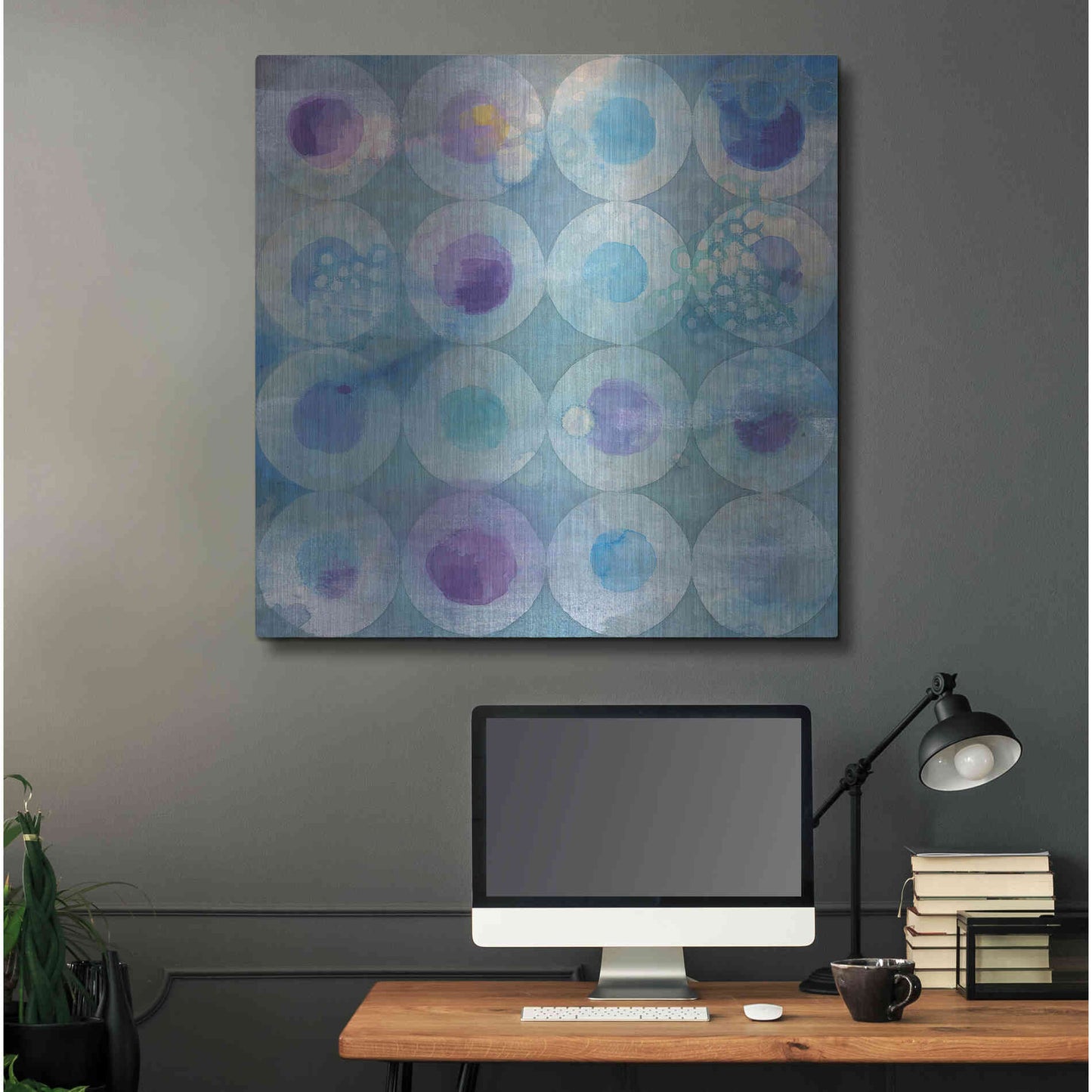 Luxe Metal Art 'Touching Circles II' by Danhui Nai, Metal Wall Art,36x36