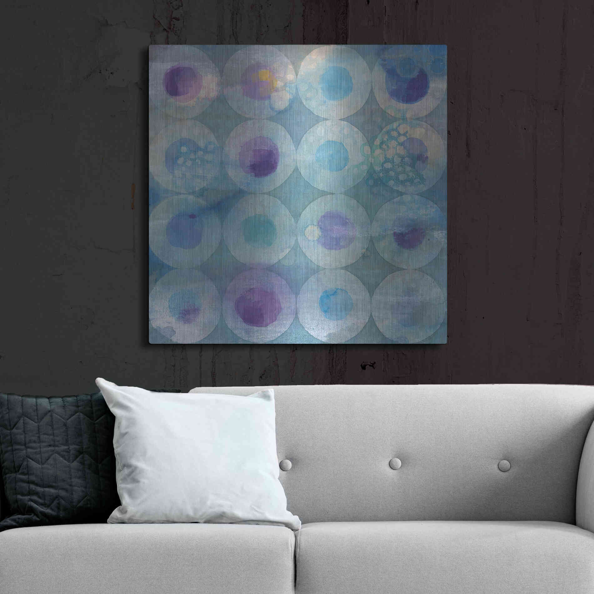 Luxe Metal Art 'Touching Circles II' by Danhui Nai, Metal Wall Art,36x36