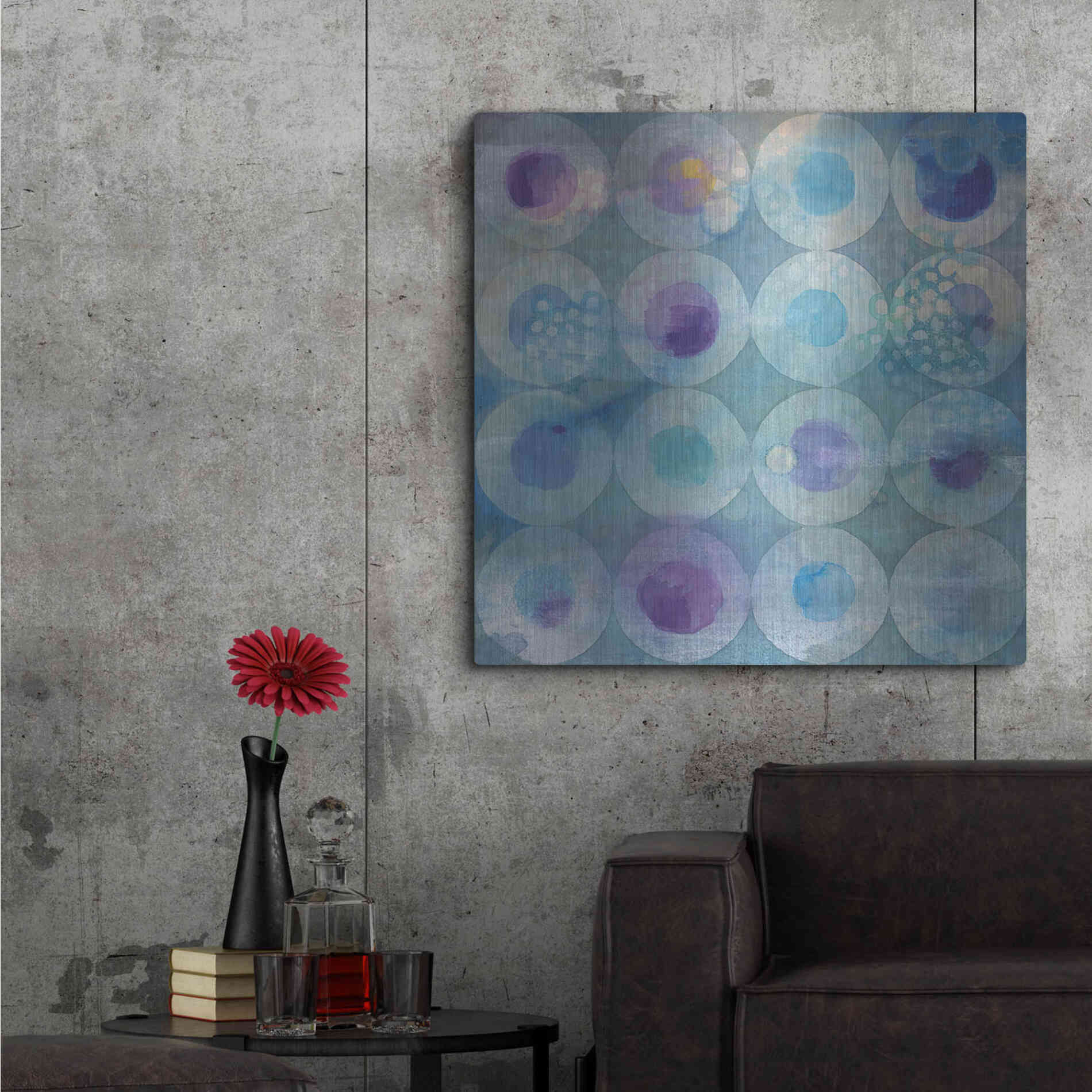 Luxe Metal Art 'Touching Circles II' by Danhui Nai, Metal Wall Art,36x36