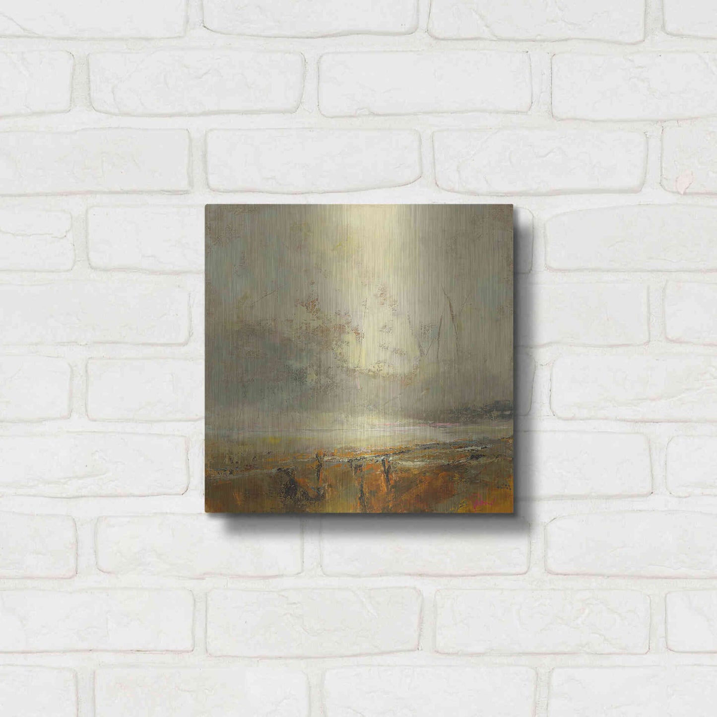 Luxe Metal Art 'Farm Path' by Patrick Dennis, Metal Wall Art,12x12