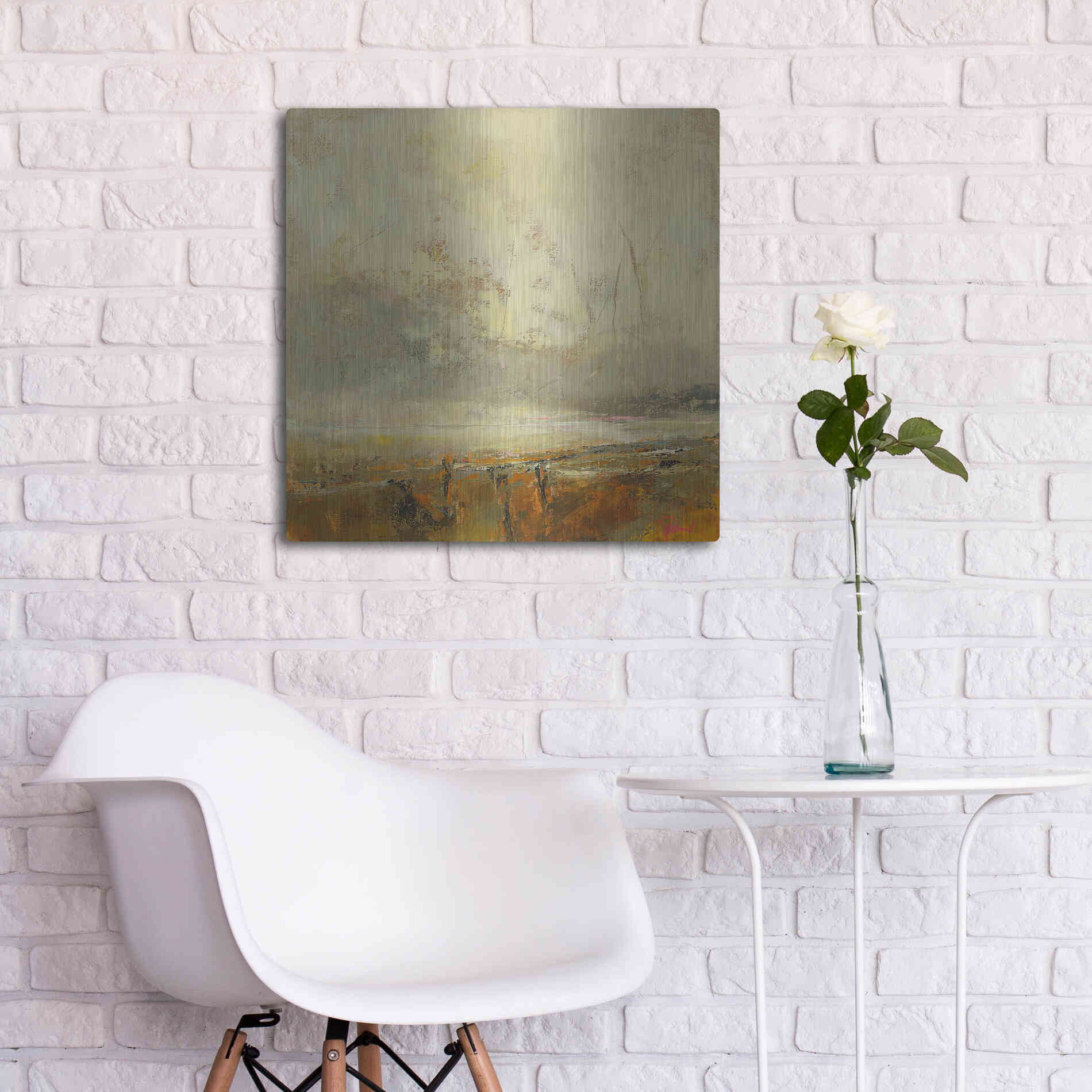 Luxe Metal Art 'Farm Path' by Patrick Dennis, Metal Wall Art,24x24