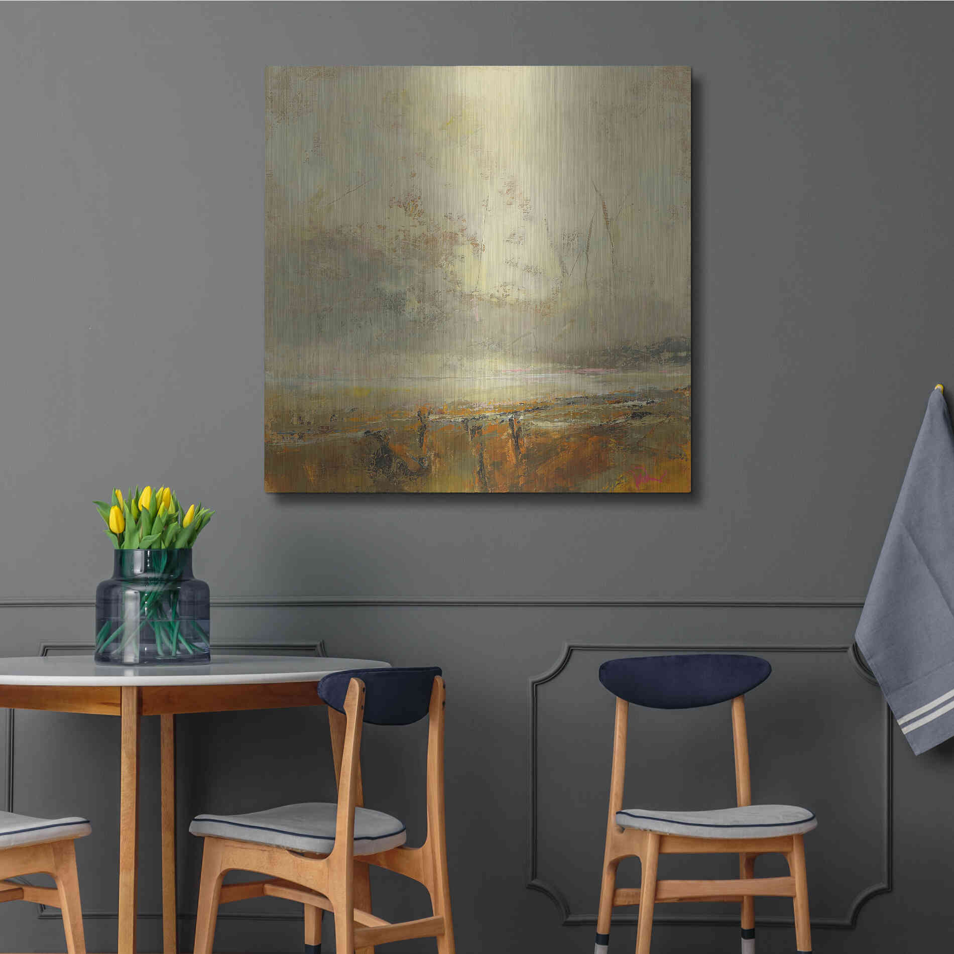 Luxe Metal Art 'Farm Path' by Patrick Dennis, Metal Wall Art,36x36