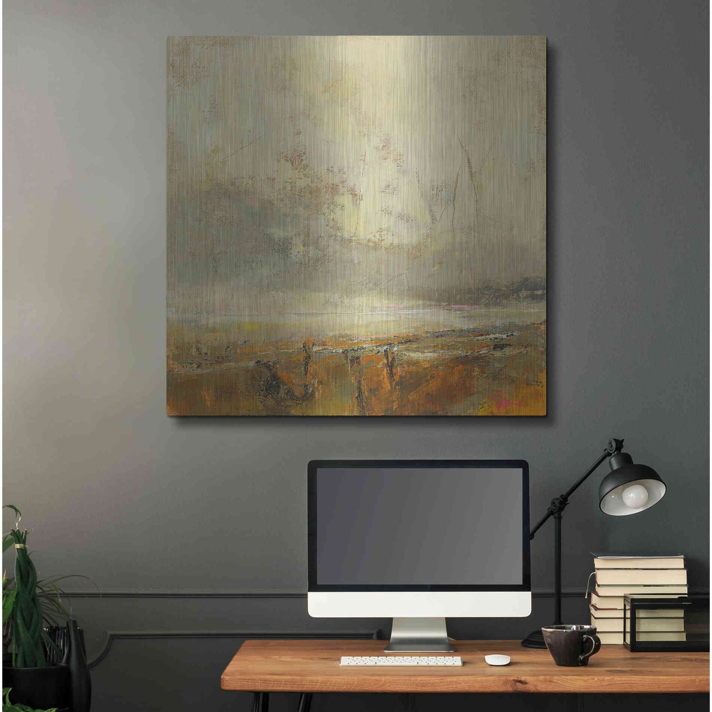 Luxe Metal Art 'Farm Path' by Patrick Dennis, Metal Wall Art,36x36