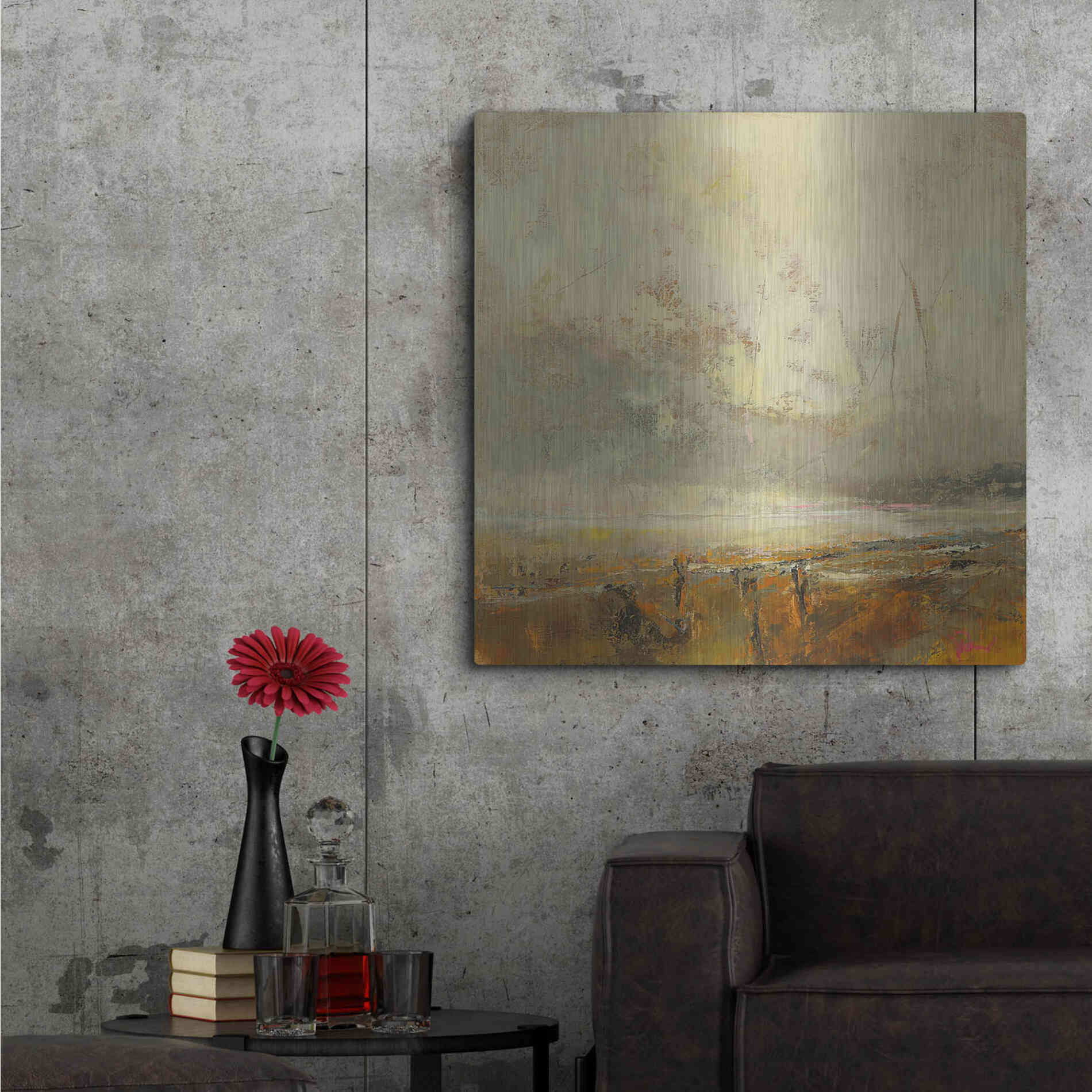 Luxe Metal Art 'Farm Path' by Patrick Dennis, Metal Wall Art,36x36