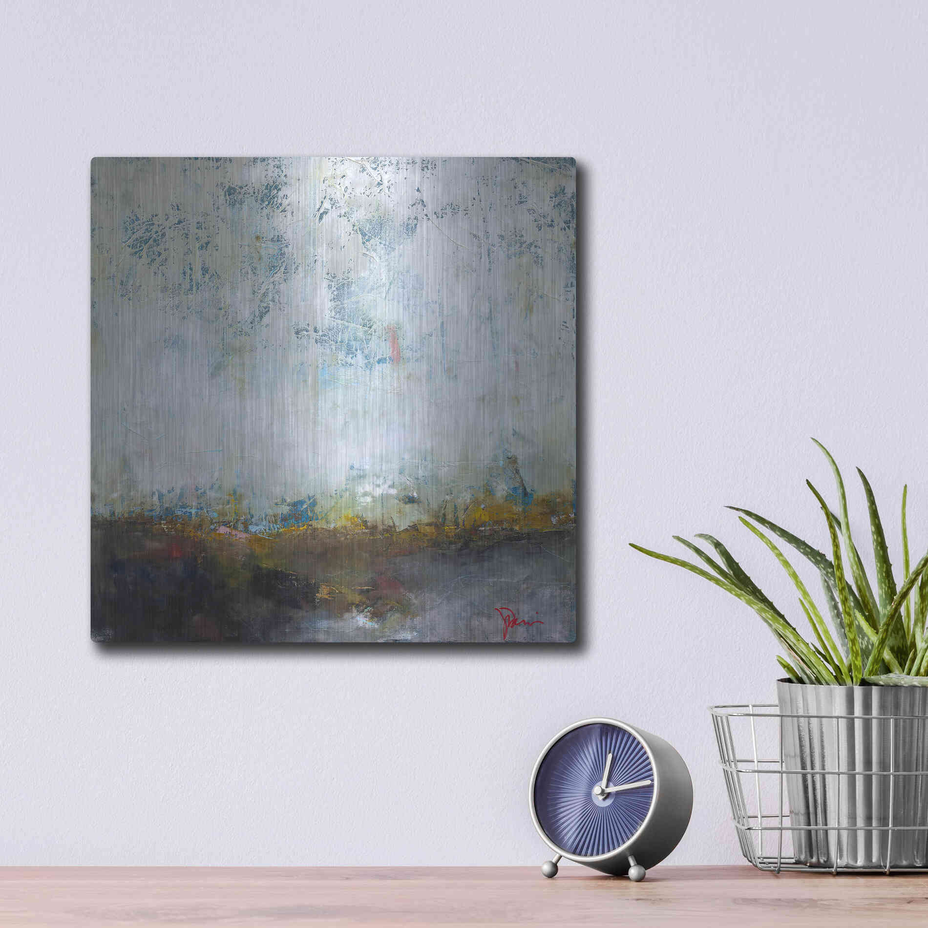 Luxe Metal Art 'In The Pink' by Patrick Dennis, Metal Wall Art,12x12