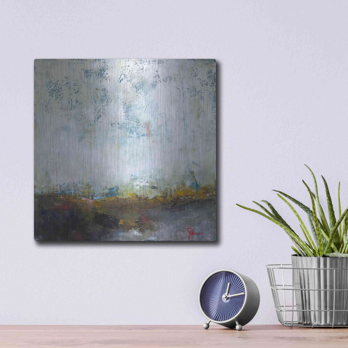 Luxe Metal Art 'In The Pink' by Patrick Dennis, Metal Wall Art,12x12