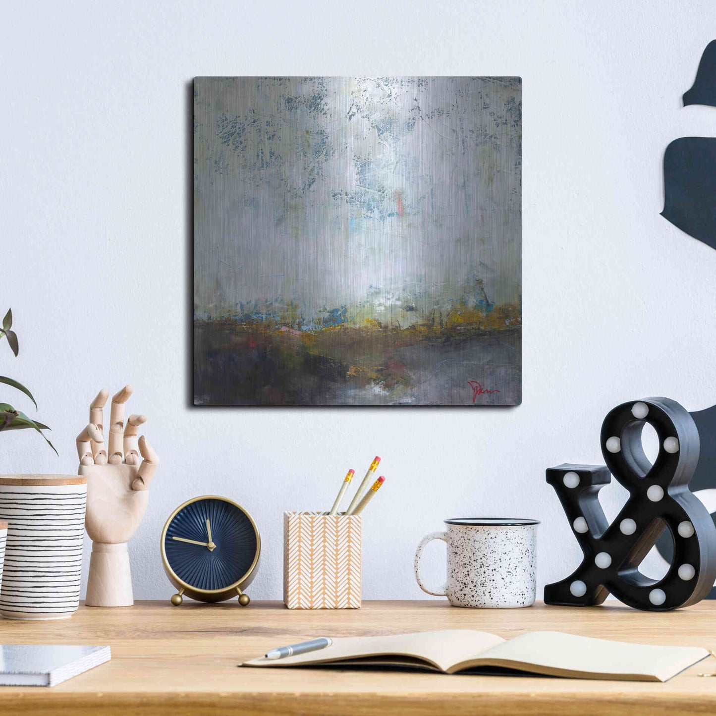 Luxe Metal Art 'In The Pink' by Patrick Dennis, Metal Wall Art,12x12