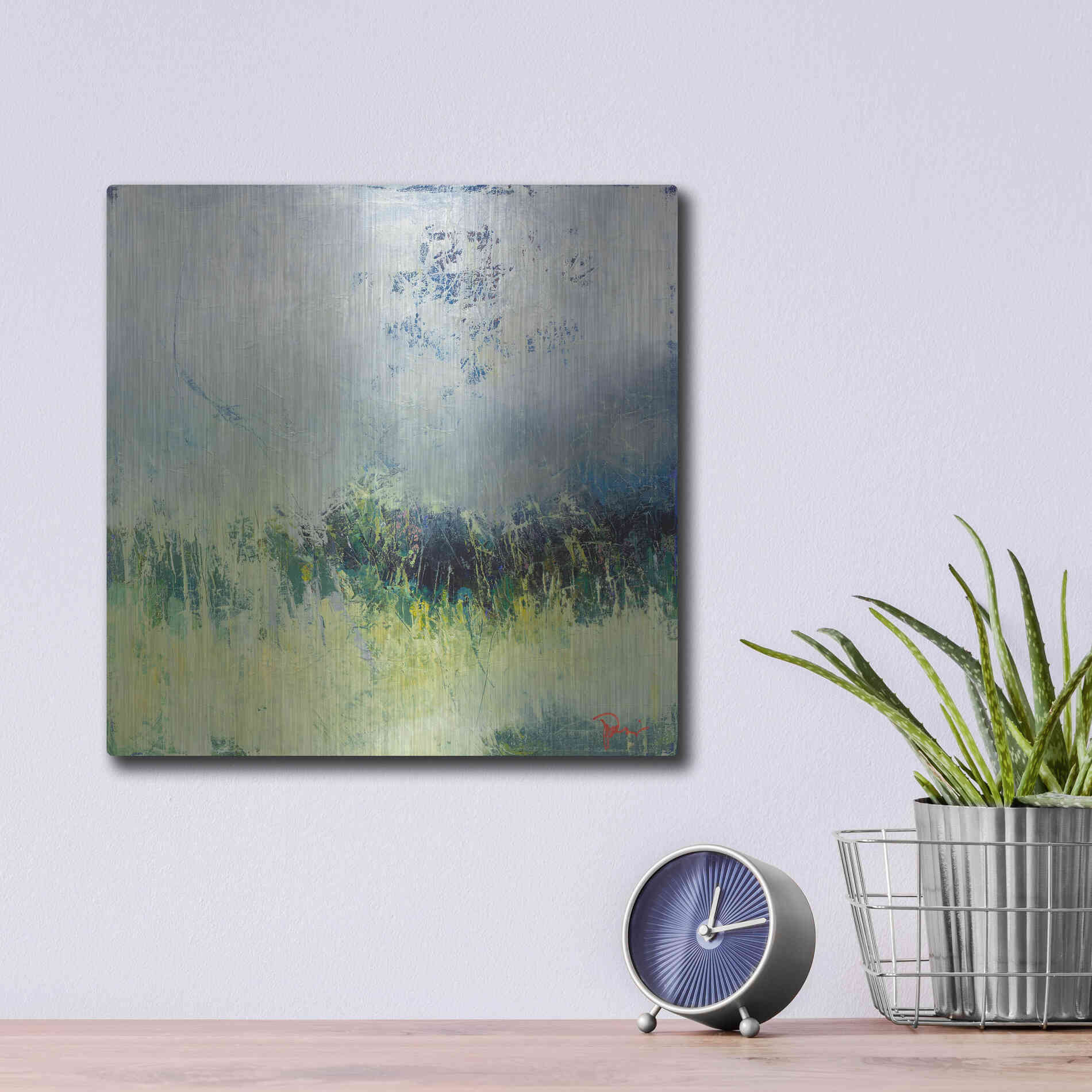 Luxe Metal Art 'In The Weeds' by Patrick Dennis, Metal Wall Art,12x12